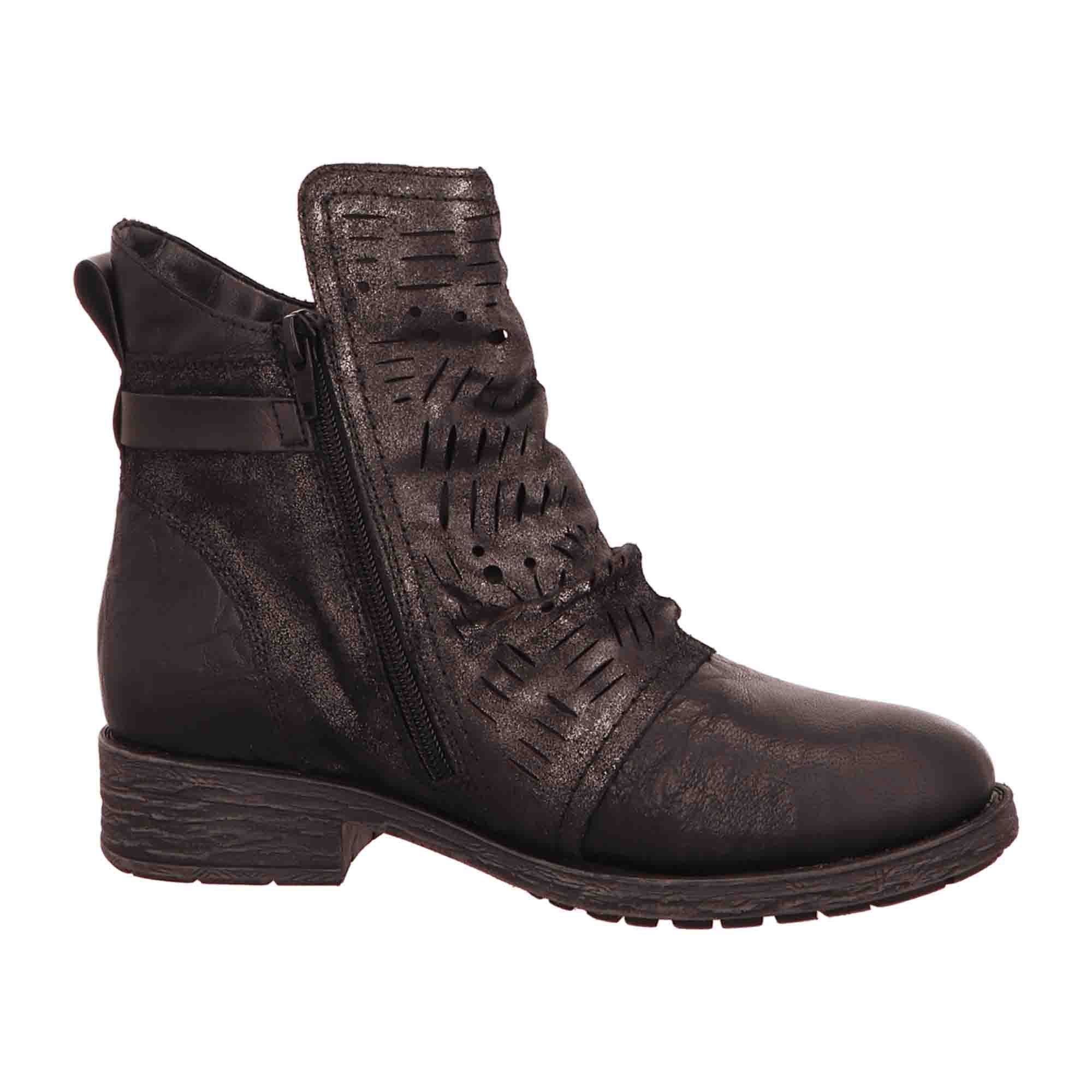Comfortable Black Remonte Ankle Boots for Women with Warm Lining and Zipper
