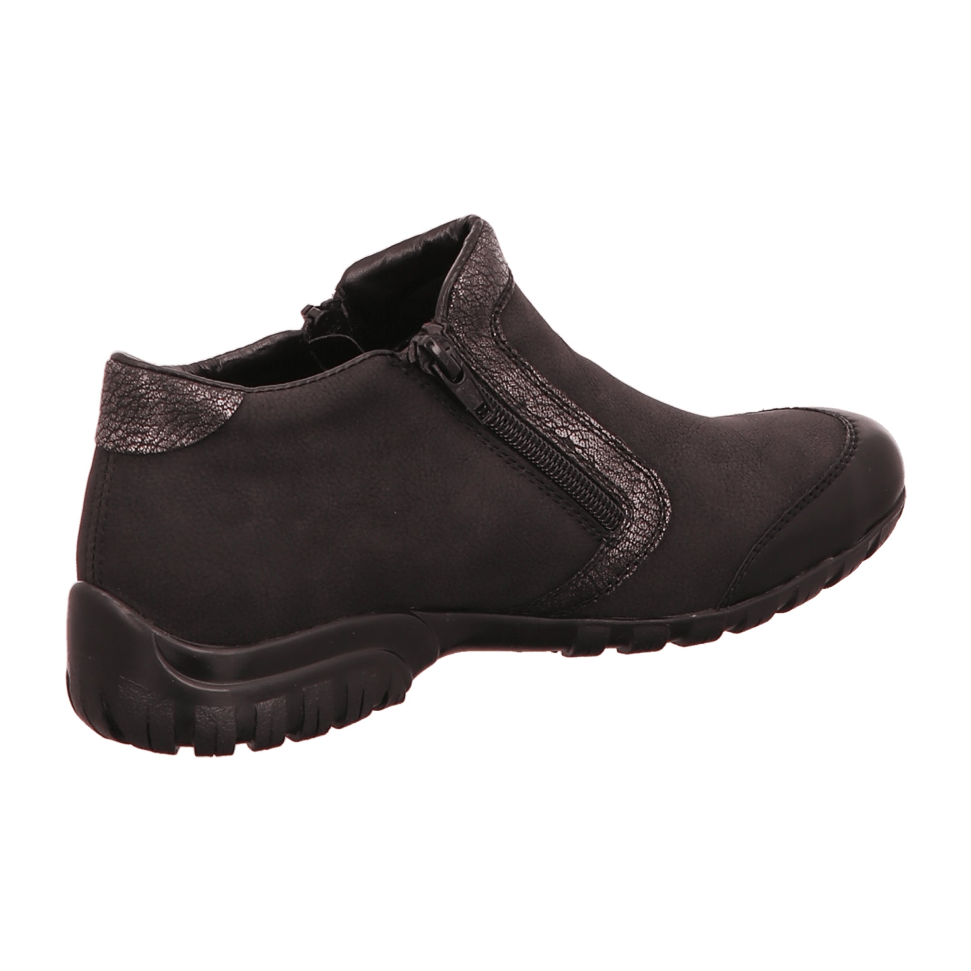 Rieker Black Ankle Boots for Women with Zipper and Warm Lining