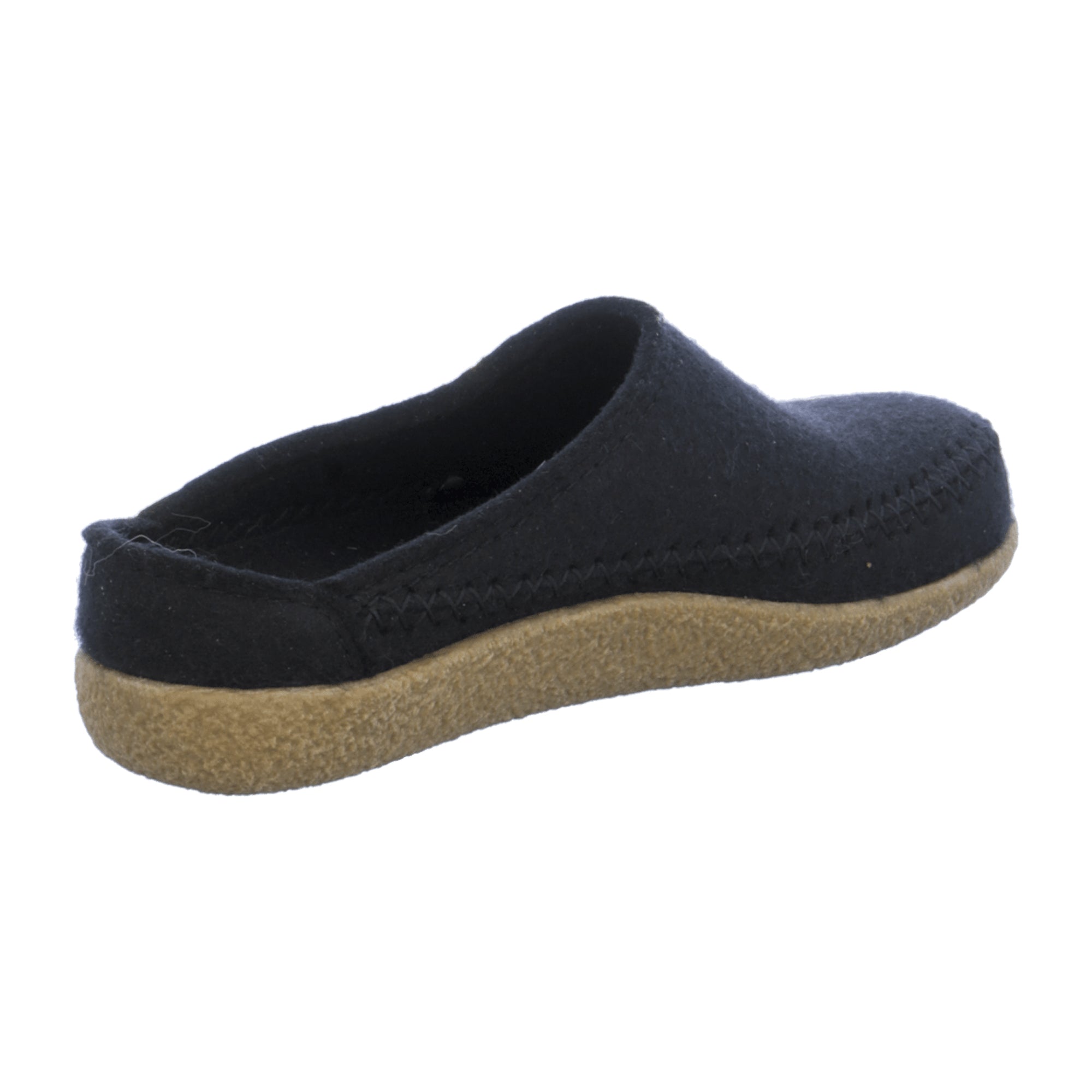 Men's Haflinger Black Wool Slippers - Stylish & Durable