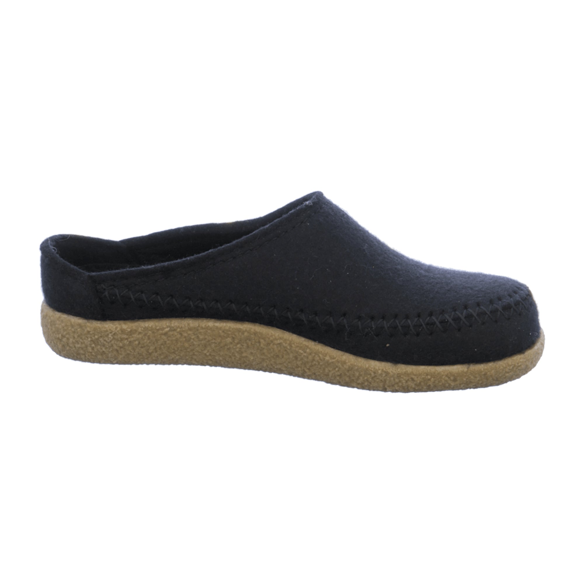 Men's Haflinger Black Wool Slippers - Stylish & Durable