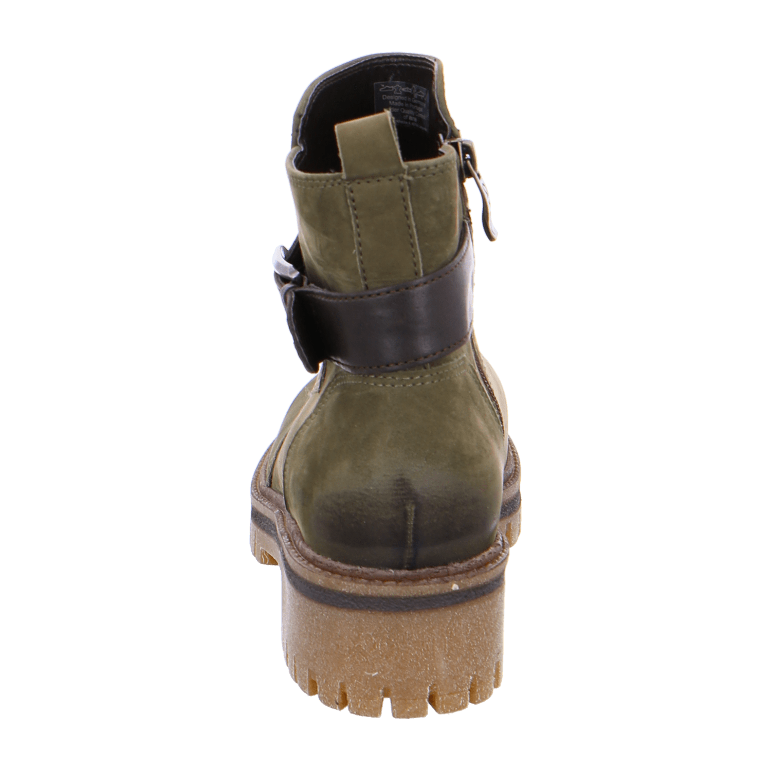 ARA JACKSON Women's Ankle Boot in Green Nubuck Leather with Zipper and Round Toe - Bartel-Shop