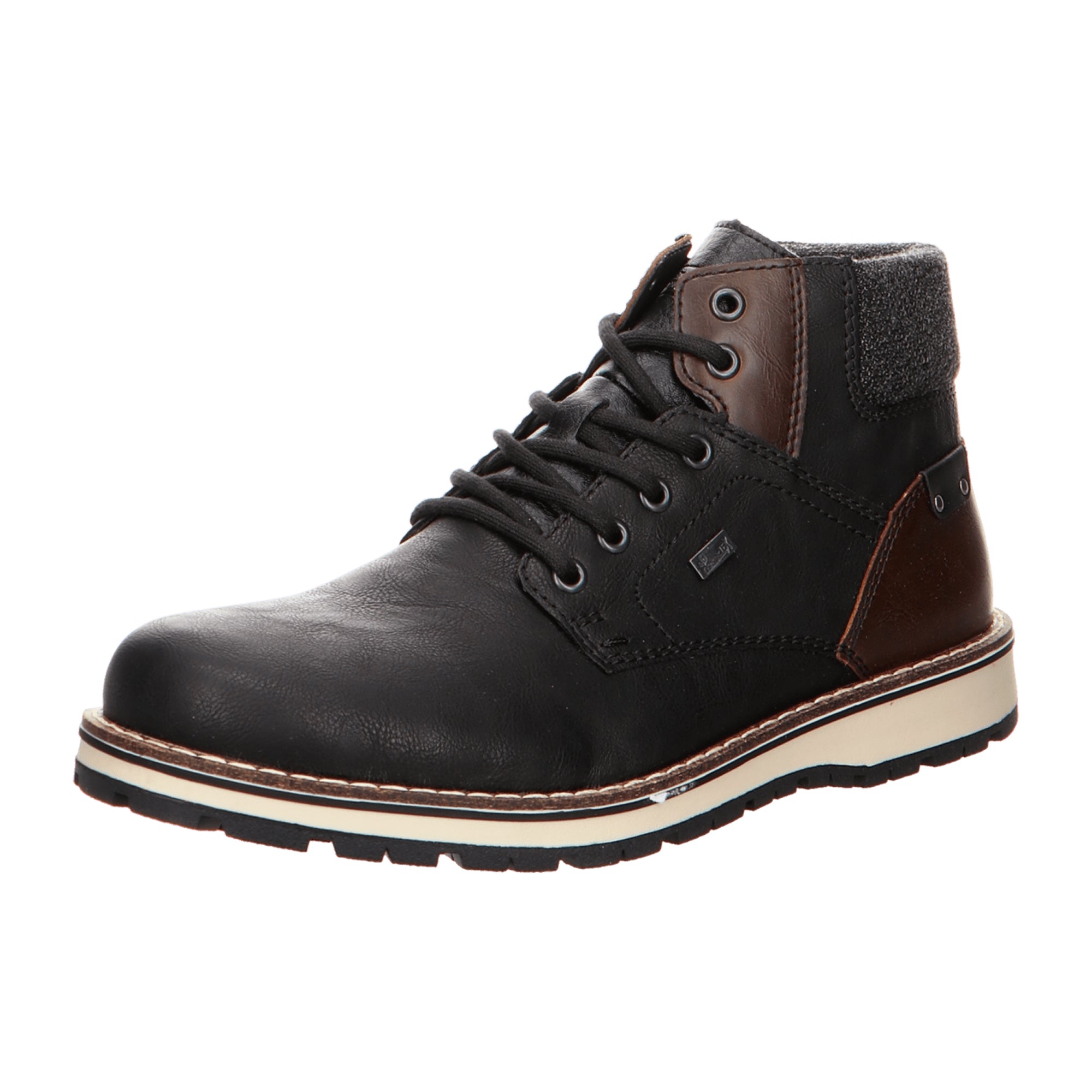 Rieker Men's Black Ankle Boots with Warm Lining and Functional Membrane