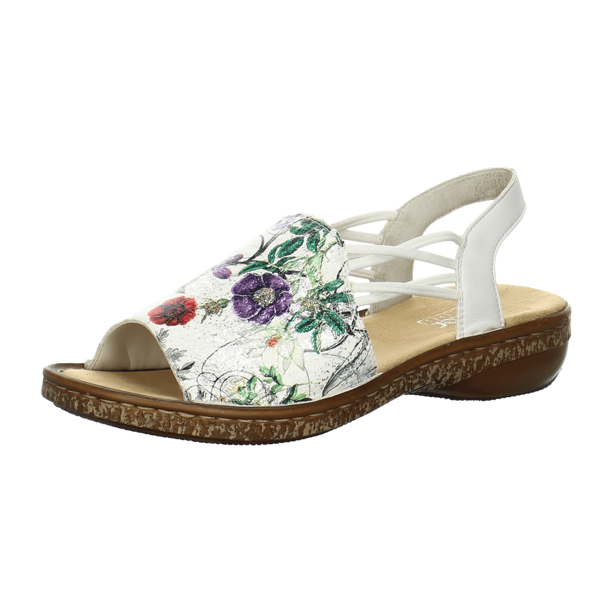 Rieker Floral Sandals for Women in White Comfortable Summer Footwear