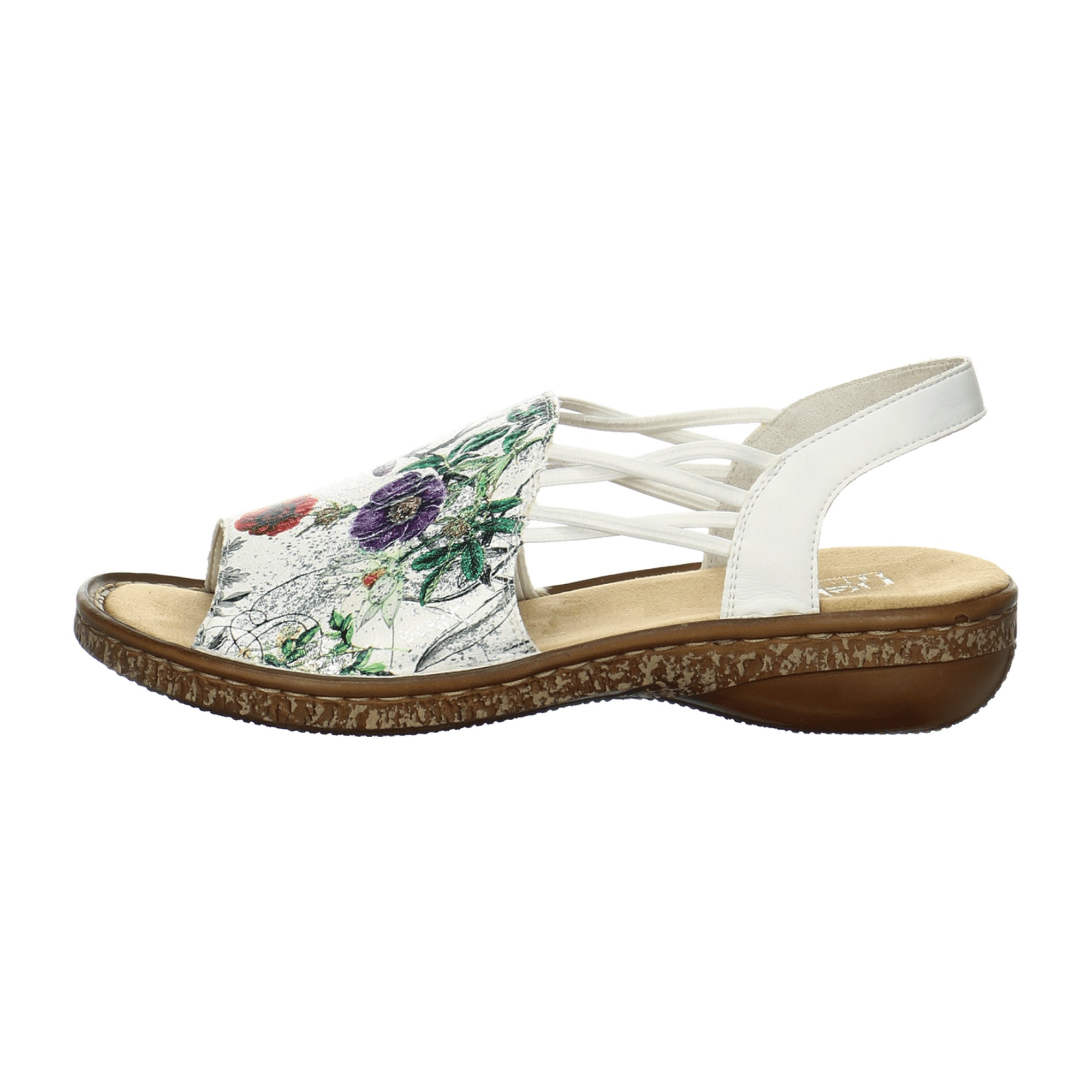 Rieker Floral Sandals for Women in White Comfortable Summer Footwear