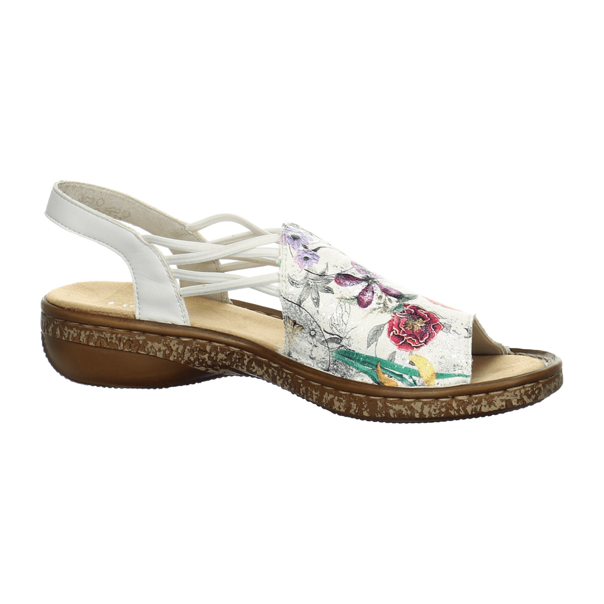 Rieker Floral Sandals for Women in White Comfortable Summer Footwear