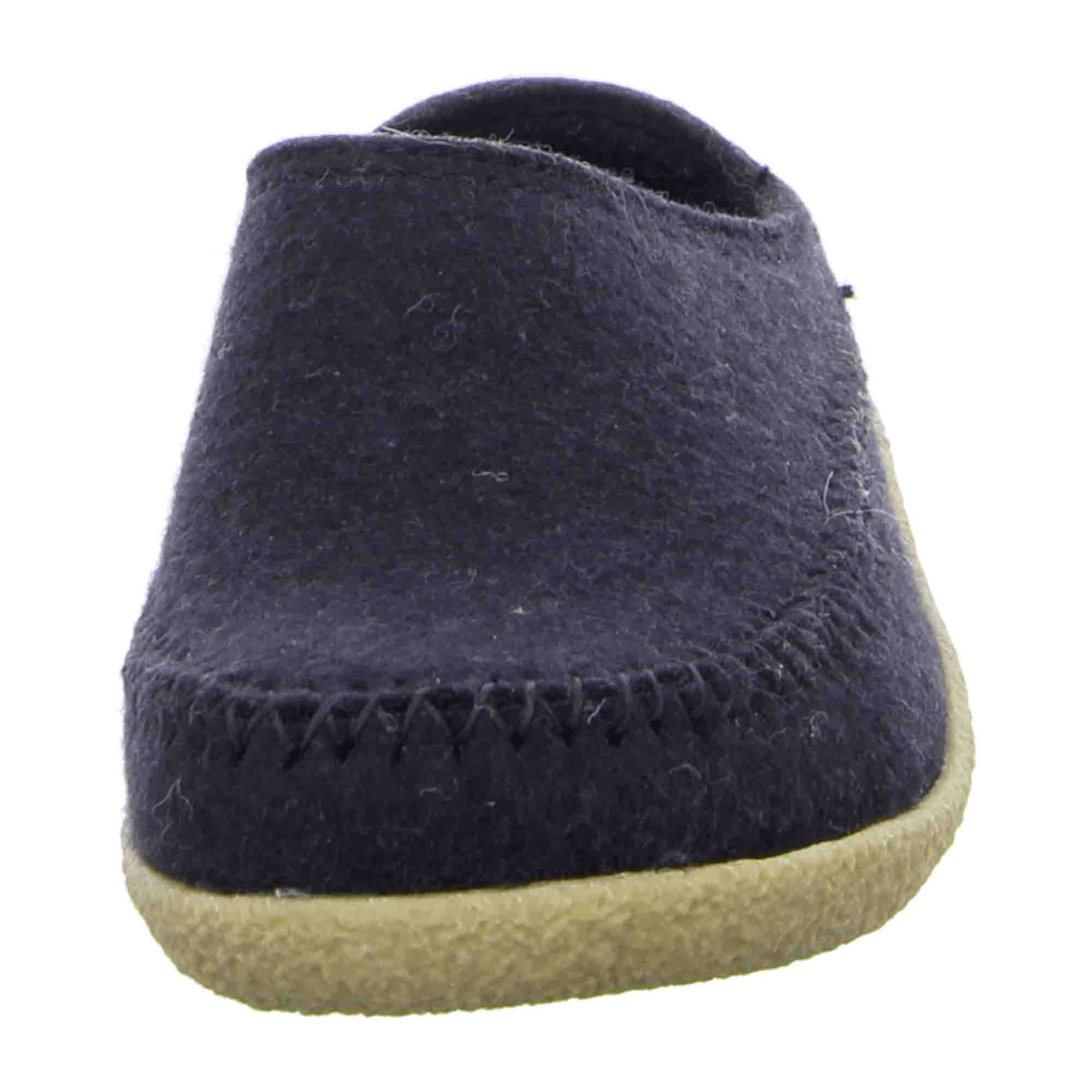 Haflinger Men's Blizzard Credo Slippers - Stylish Black Wool