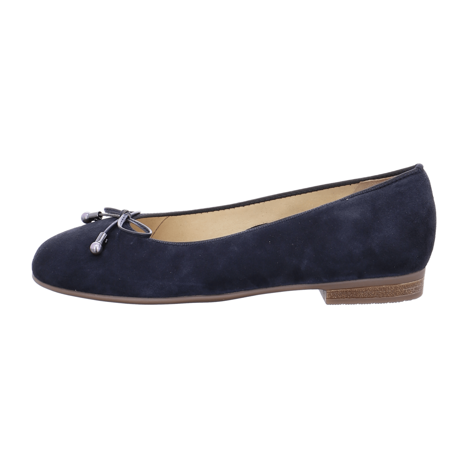 ARA SARDINIA Women's Suede Ballet Flats in Blue with Round Toe and Rubber Sole
