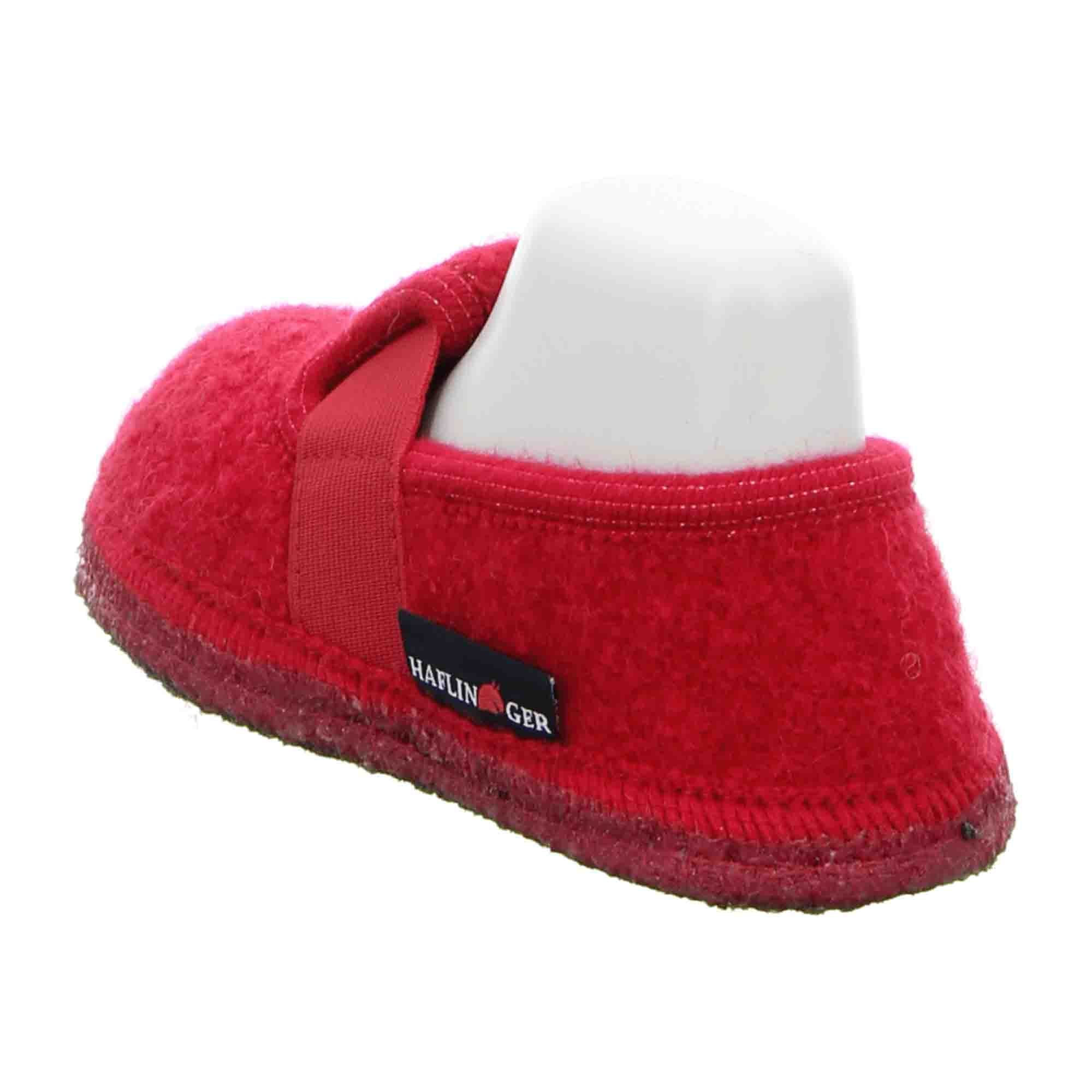 Haflinger Joschi Kids’ Cozy Wool Slippers - Rubin Red