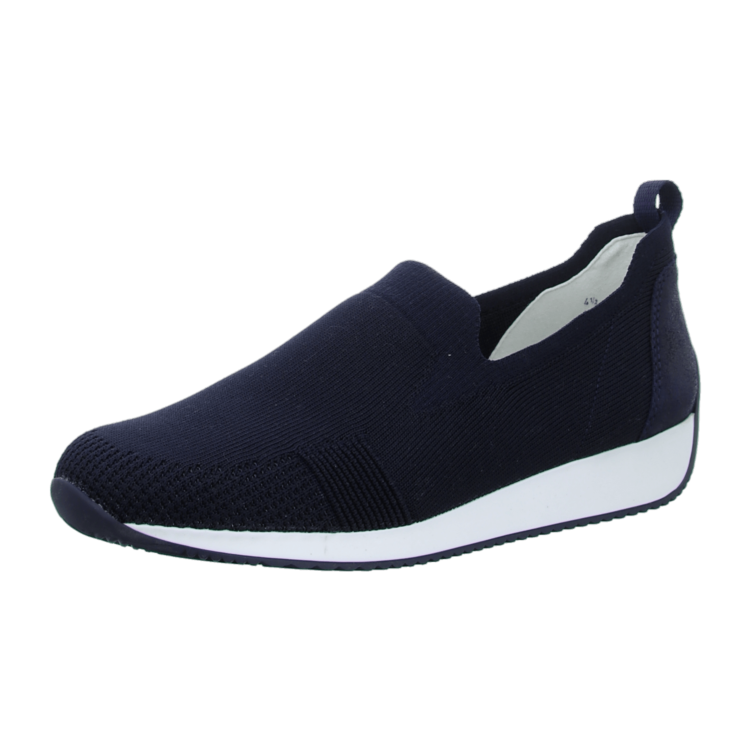 ARA LISBON Women's Slip-On Loafers in Blue, Smooth Leather with Round Toe and Synthetic Sole