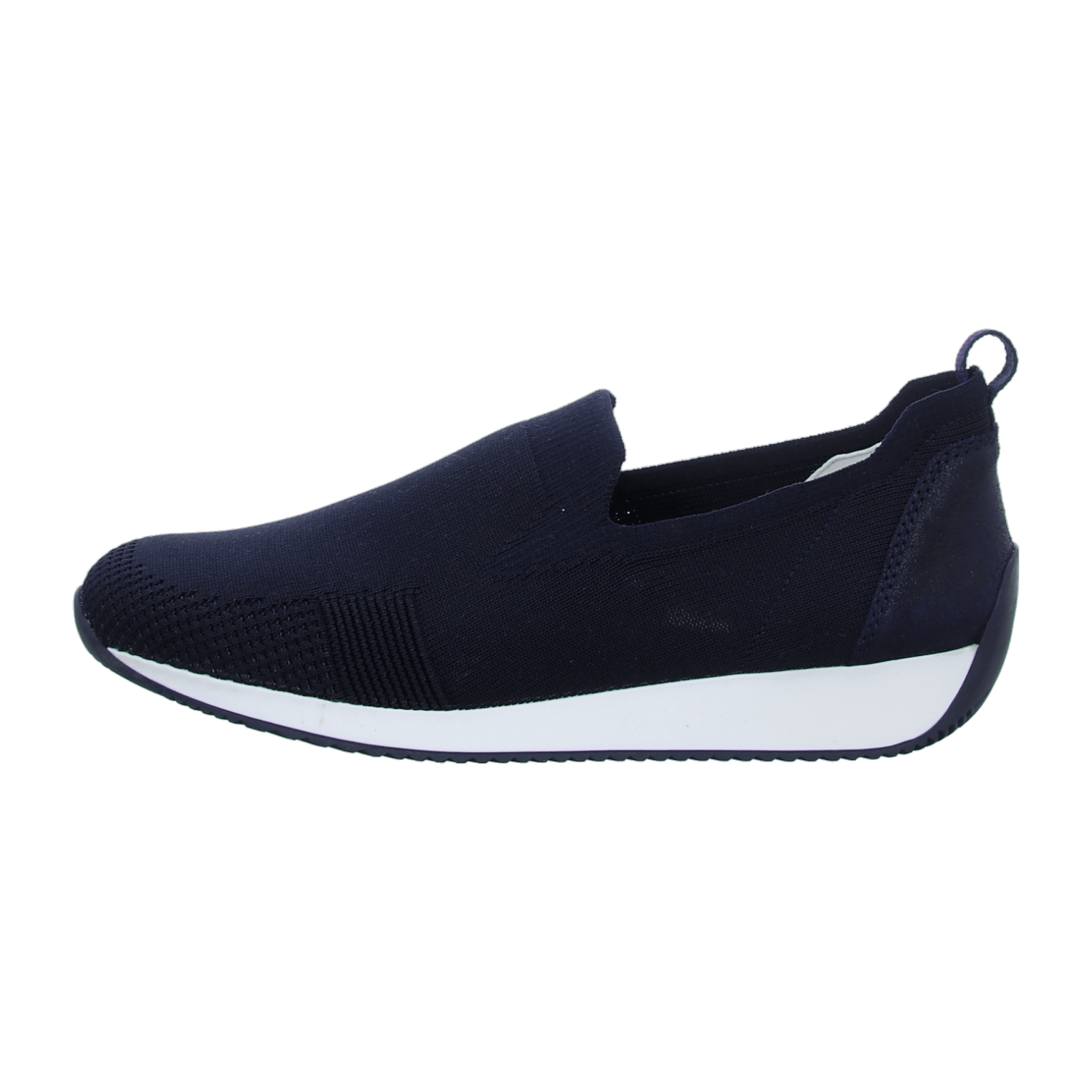 ARA LISBON Women's Slip-On Loafers in Blue, Smooth Leather with Round Toe and Synthetic Sole
