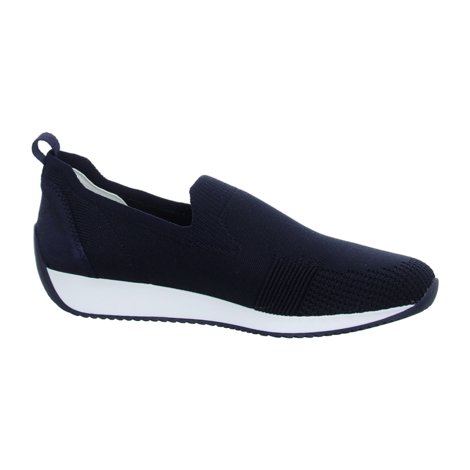 ARA LISBON Women's Slip-On Loafers in Blue, Smooth Leather with Round Toe and Synthetic Sole