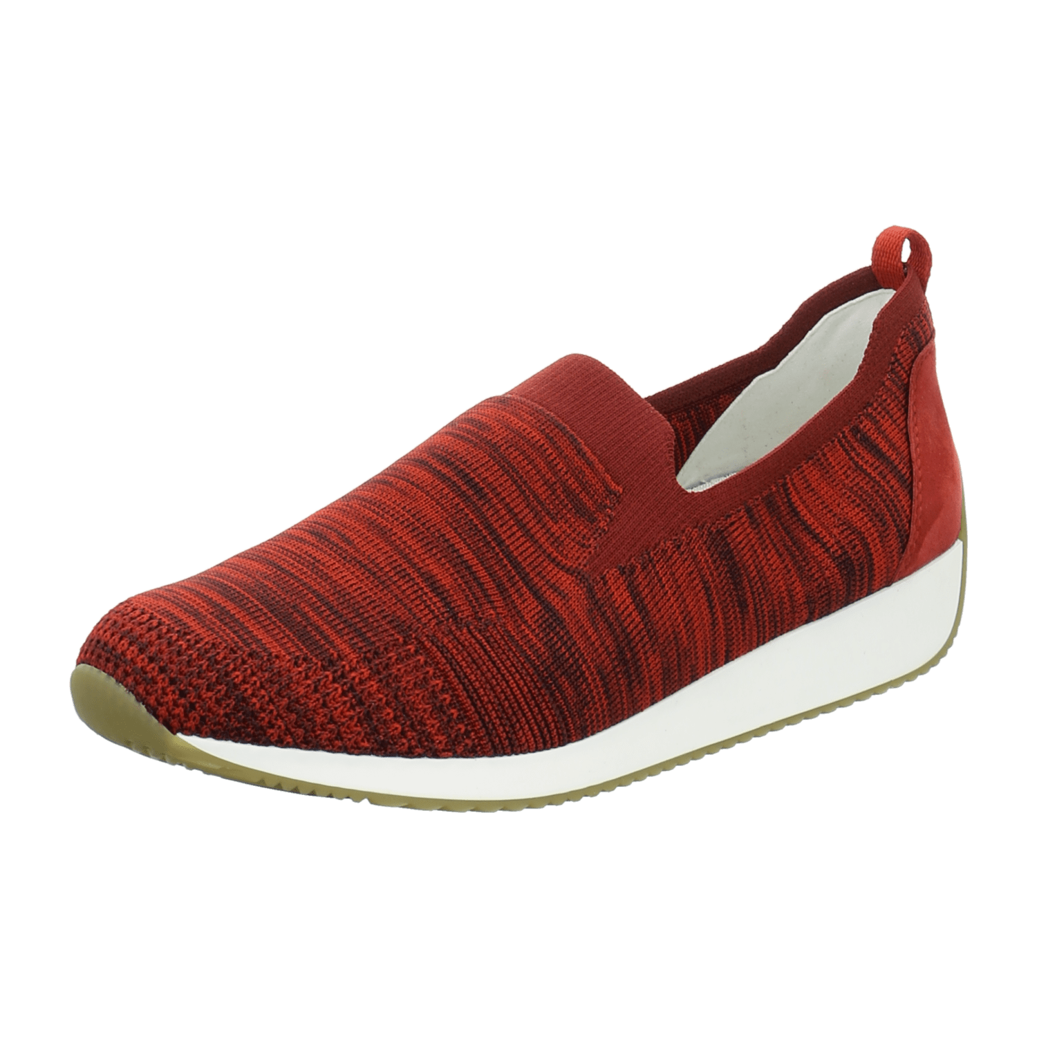 ARA LISBON Women's Canvas Slip-On with Round Toe and Cold-Weather Fleece Lining in Red - Bartel-Shop