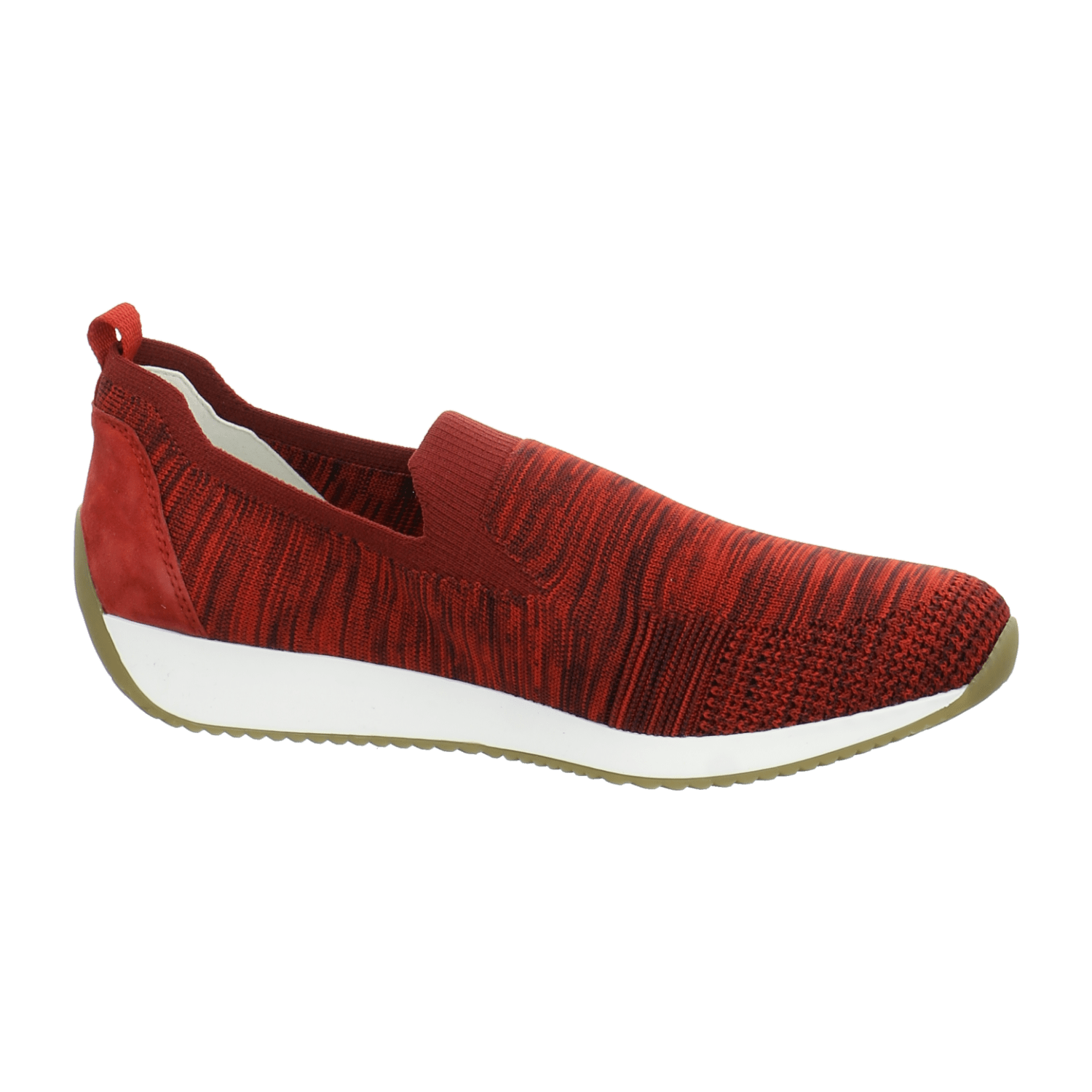 ARA LISBON Women's Canvas Slip-On with Round Toe and Cold-Weather Fleece Lining in Red - Bartel-Shop