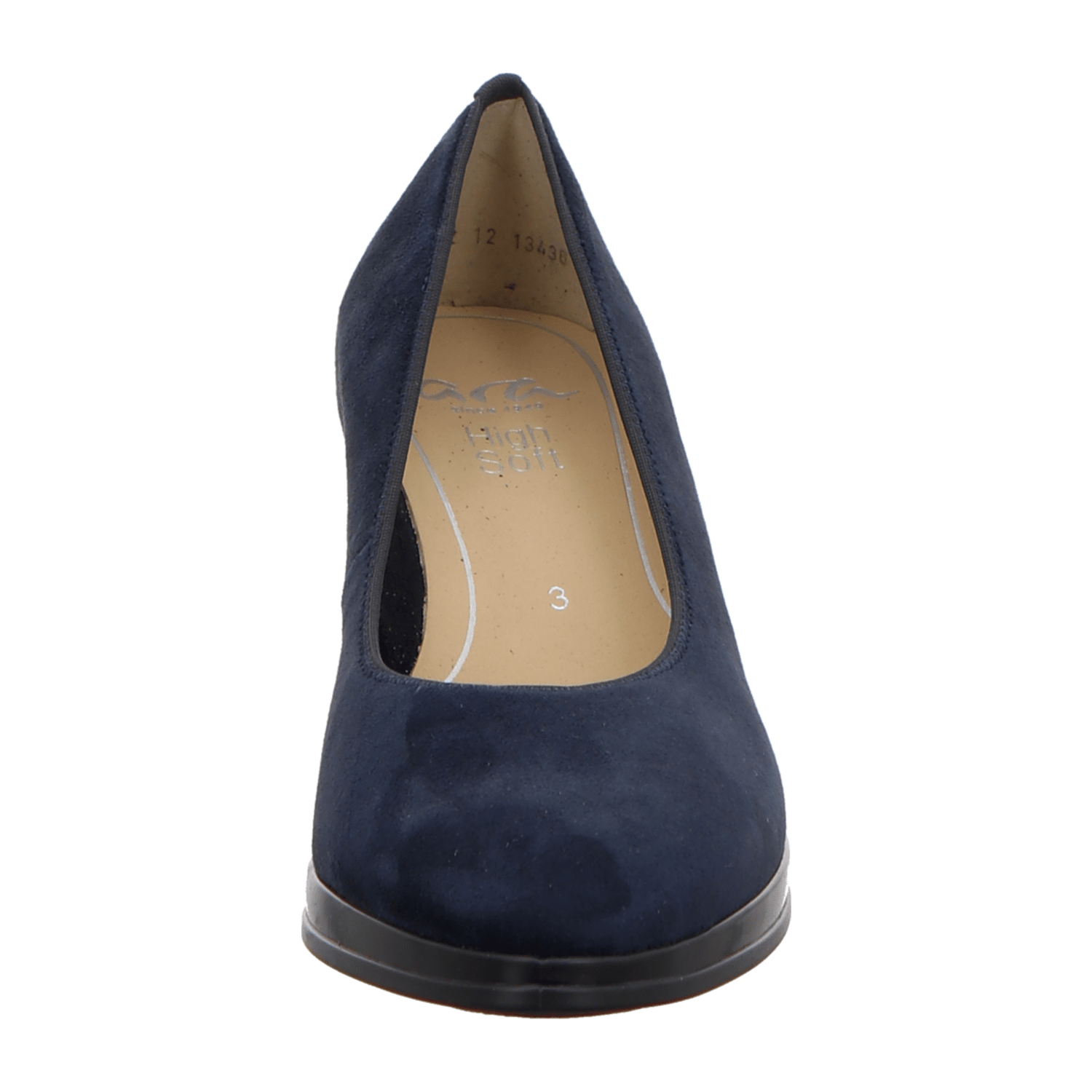 ARA ORLY Women's Pumps in Blue Smooth Leather, Slipper Style with Rubber Sole, Slim Toe Shape - Bartel-Shop