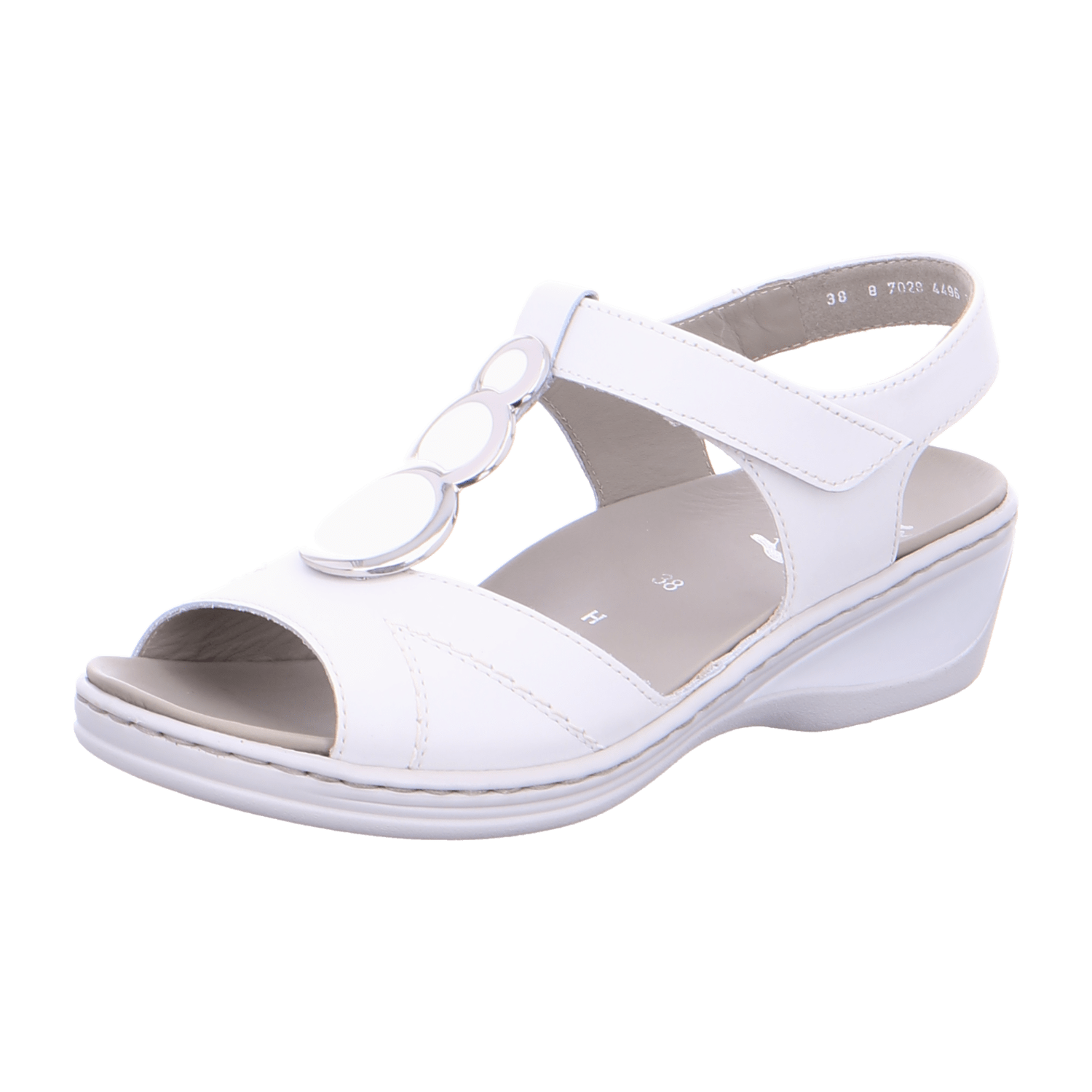 ARA COLMAR Women's T-Bar Sandals in Blue Nubuck Leather with Hook-and-Loop Closure