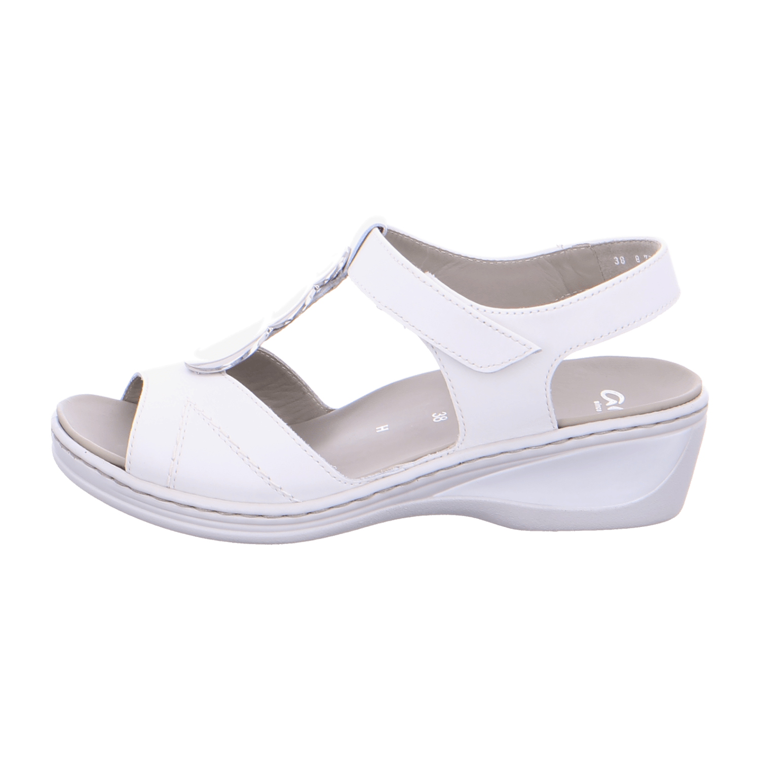 ARA COLMAR Women's T-Bar Sandals in Blue Nubuck Leather with Hook-and-Loop Closure