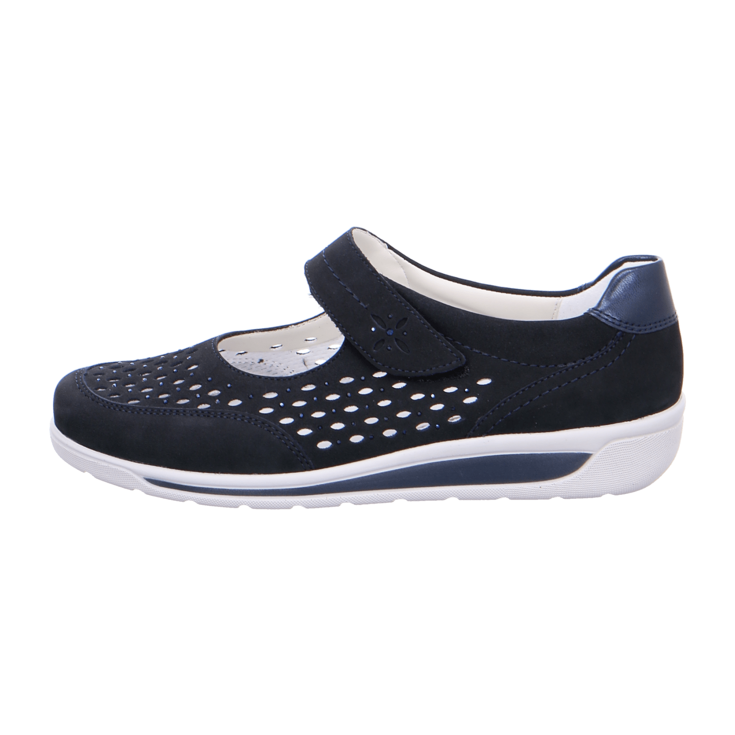 ARA MERAN Women's Nubuck Leather Slip-On Loafers with Hook-and-Loop Closure in Grey