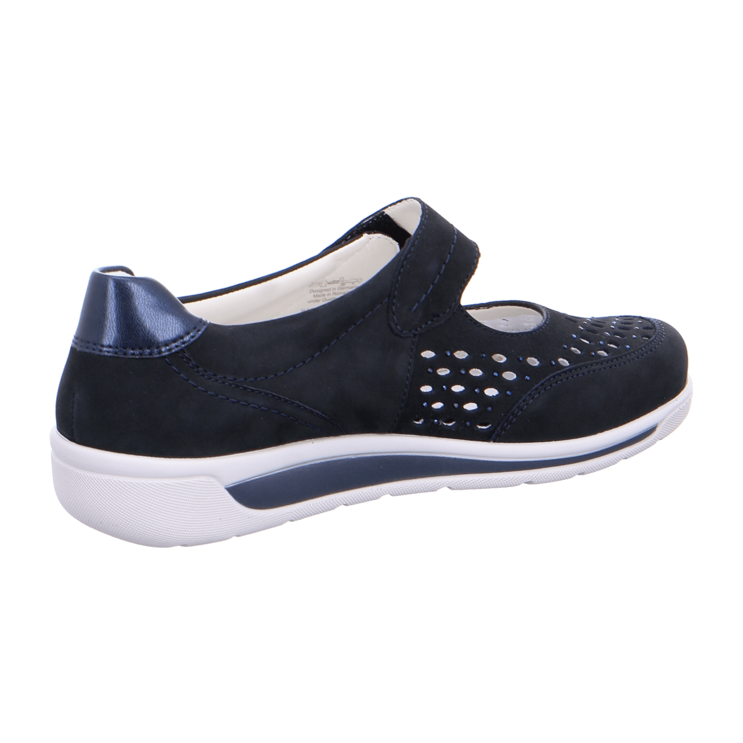 ARA MERAN Women's Nubuck Leather Slip-On Loafers with Hook-and-Loop Closure in Grey