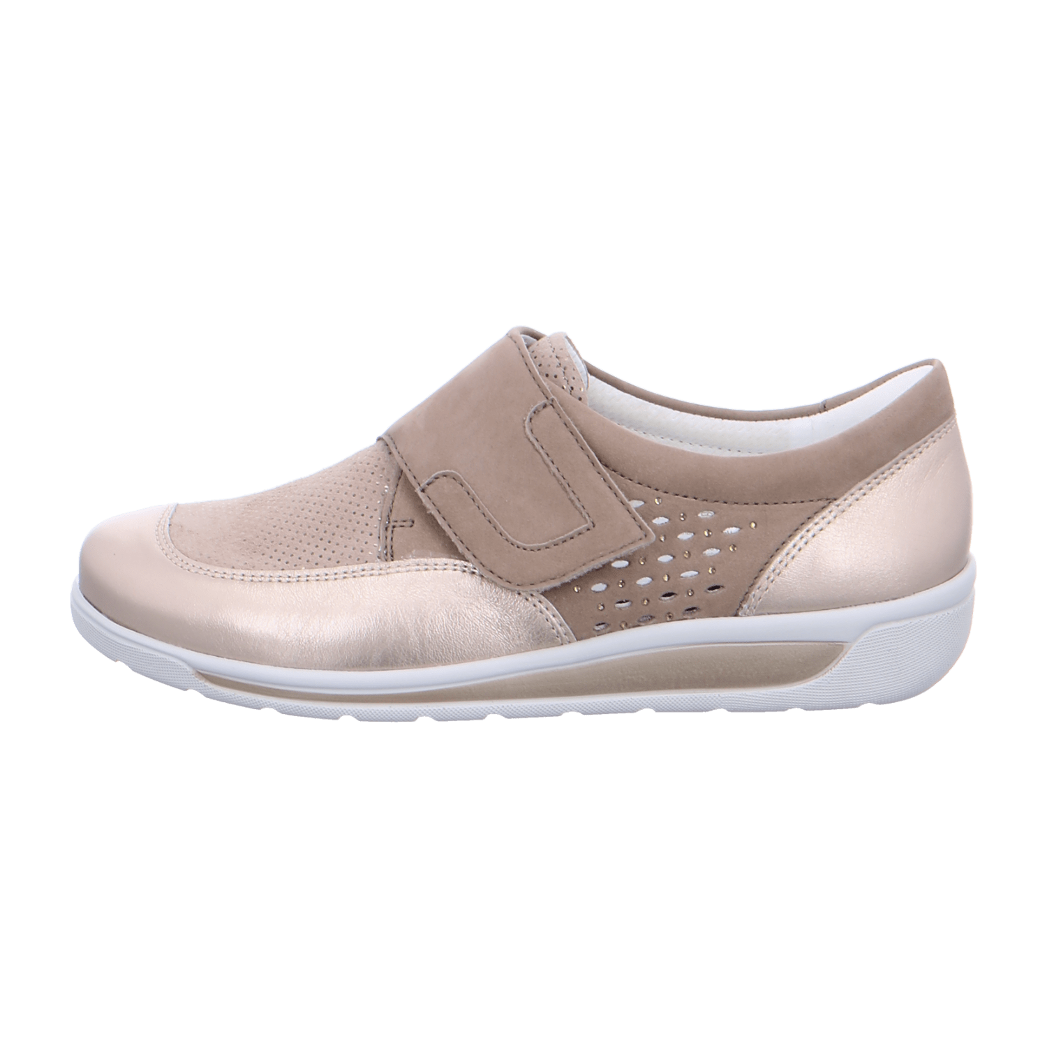 ARA MERAN MERAN Women's Ankle Boots in Beige with Hook-and-Loop Fastening in Smooth Leather - Bartel-Shop