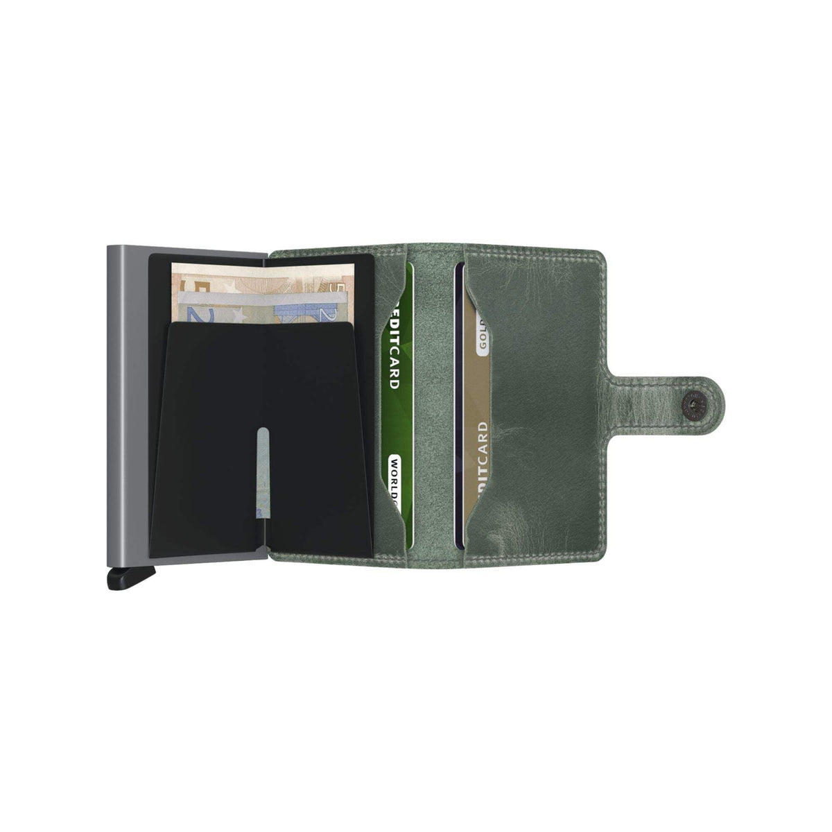 Secrid Miniwallet Vintage RFID Wallet Sage Leather - Men & Women