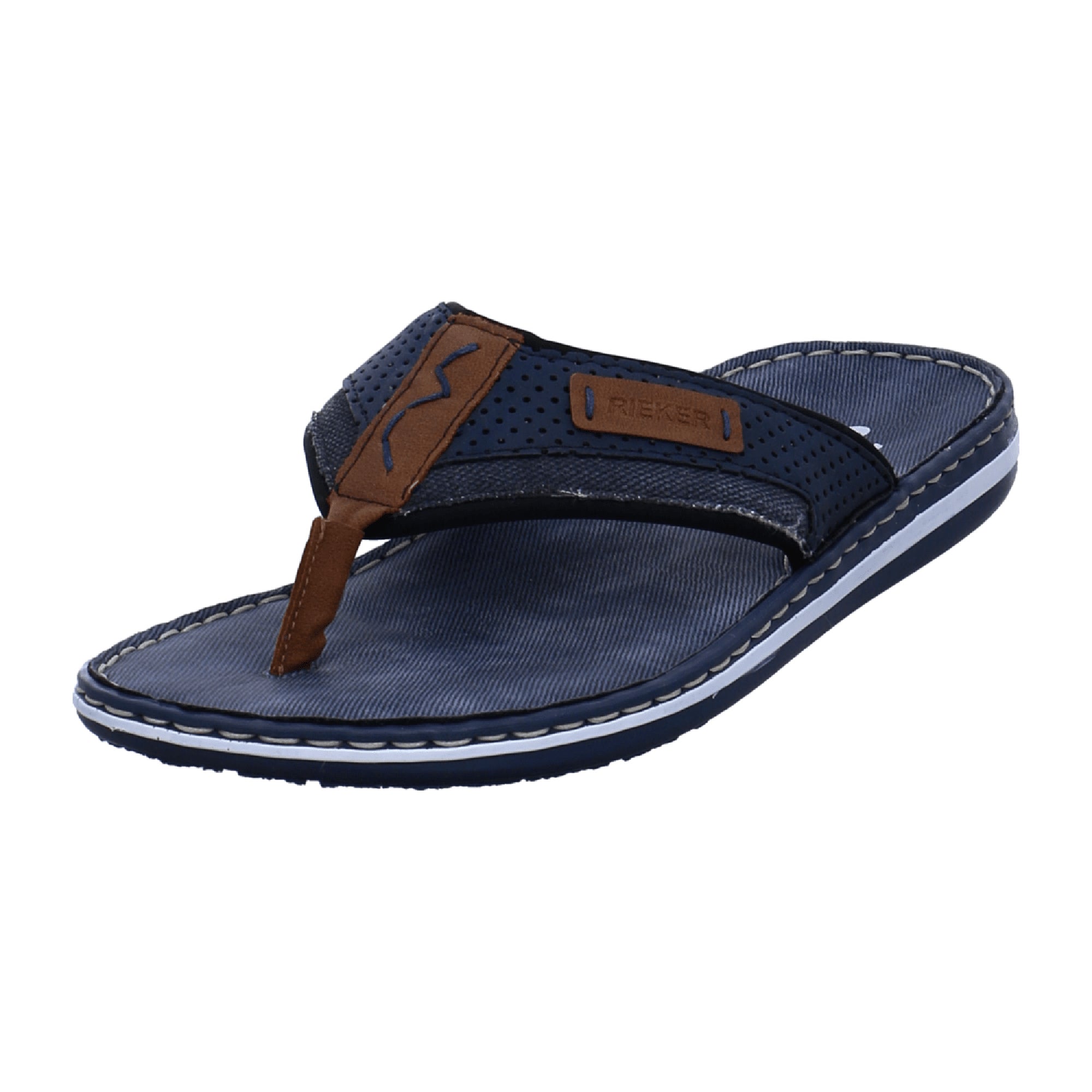 Rieker Blue Pantolette Comfortable Lightweight Thong Sandals High Quality Synthetic