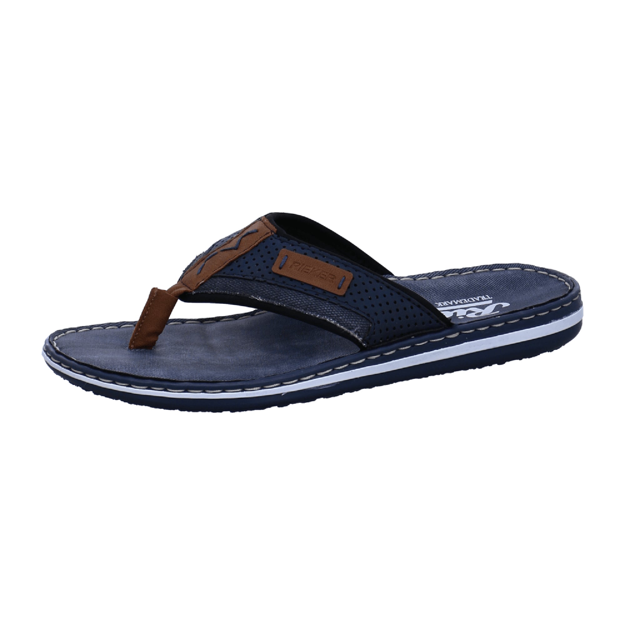 Rieker Blue Pantolette Comfortable Lightweight Thong Sandals High Quality Synthetic