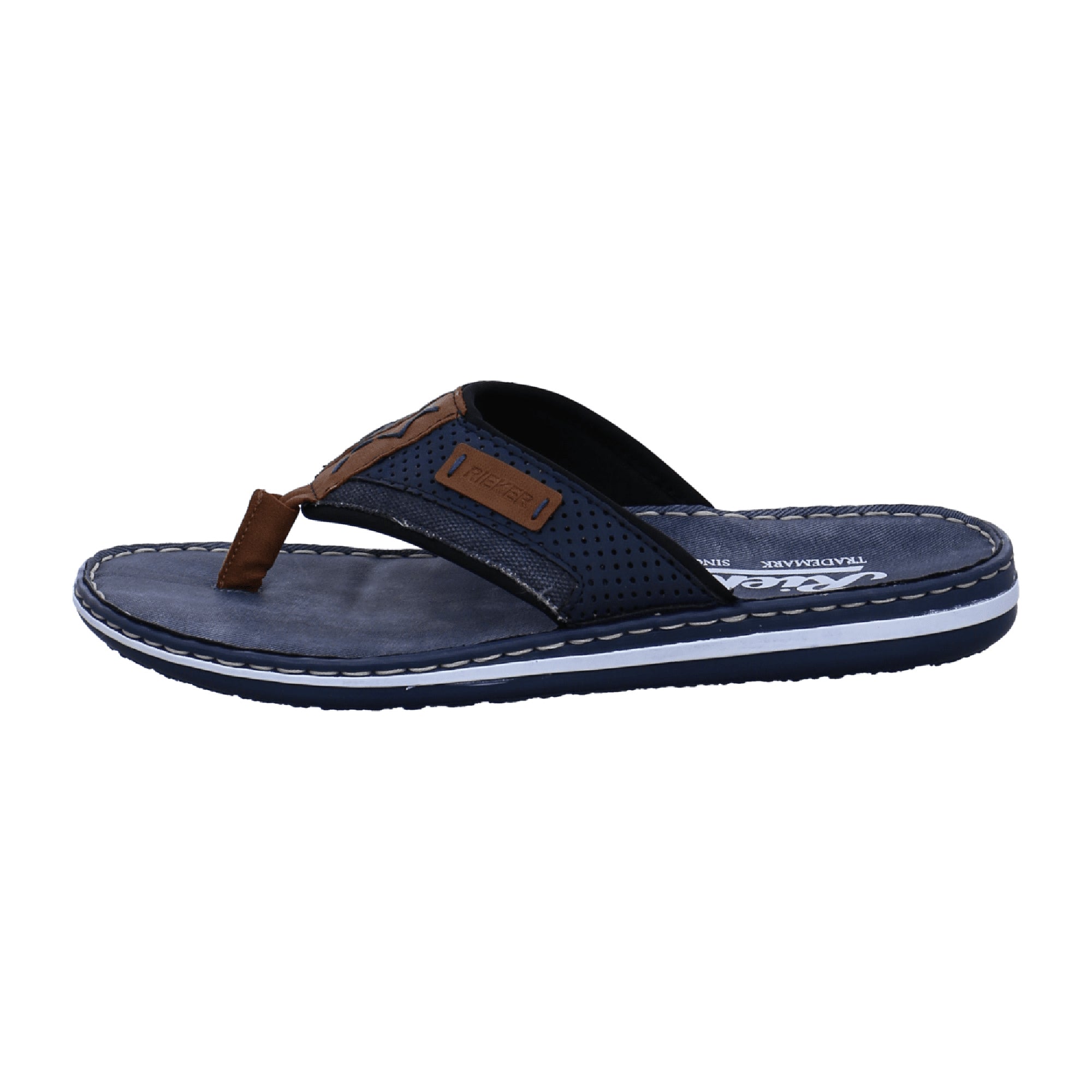 Rieker Blue Pantolette Comfortable Lightweight Thong Sandals High Quality Synthetic
