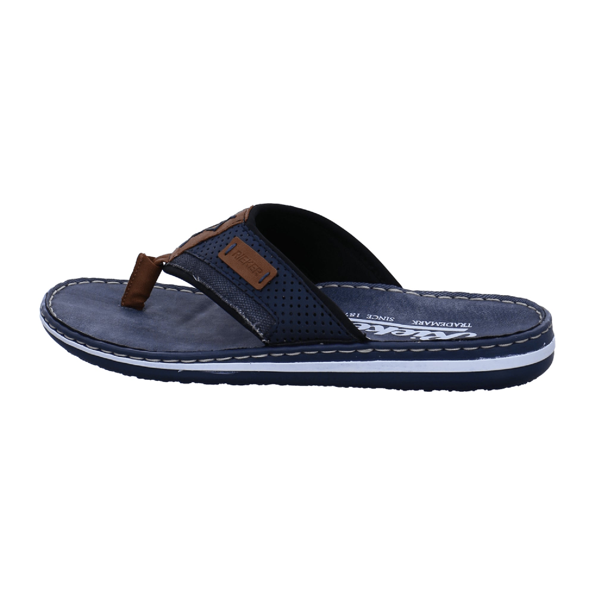 Rieker Blue Pantolette Comfortable Lightweight Thong Sandals High Quality Synthetic