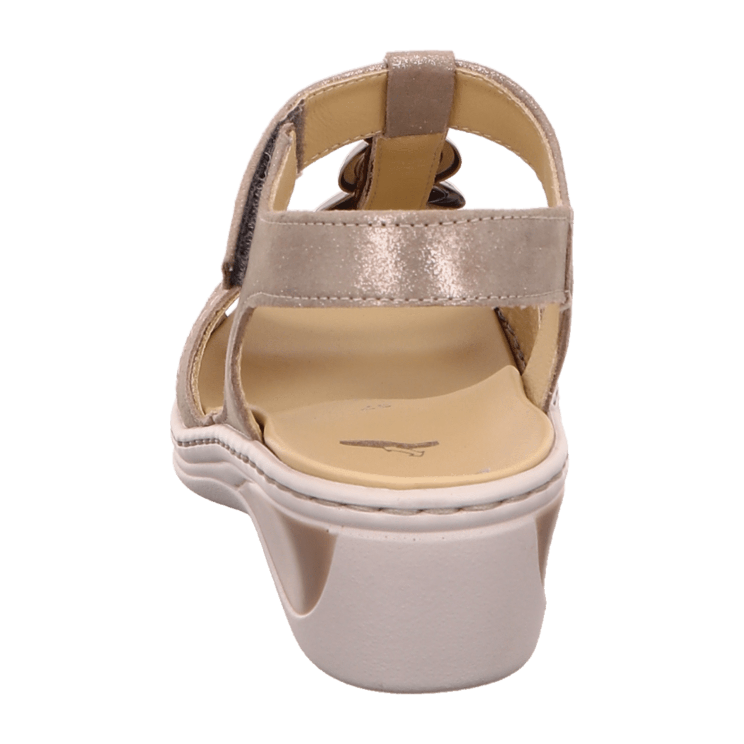 ARA COLMAR Women's T-Bar Leather Sandals in Beige with Hook-and-Loop Fastening - Bartel-Shop