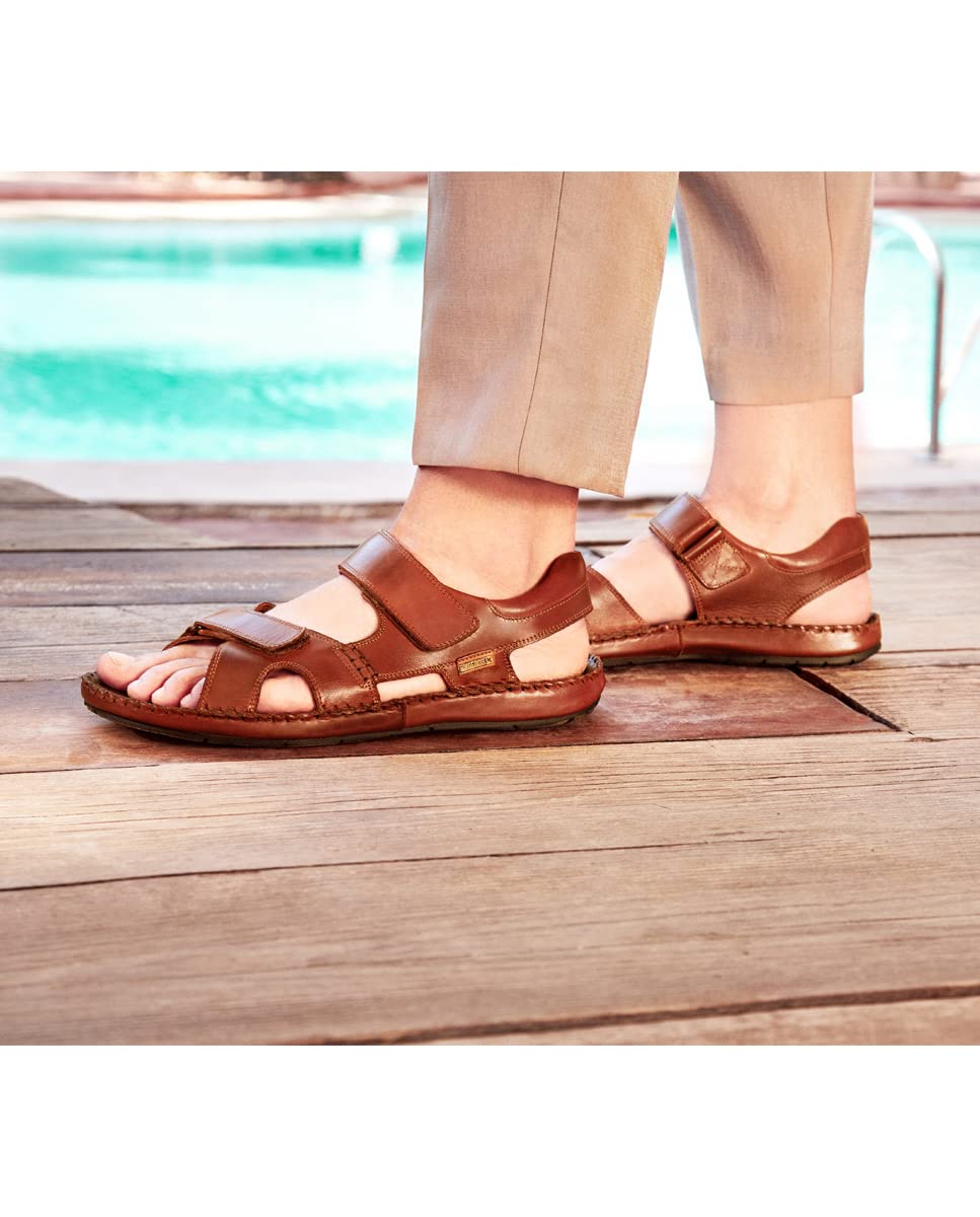 Pikolinos Men Flat Sandals Leather Cuero 18 Flexible
