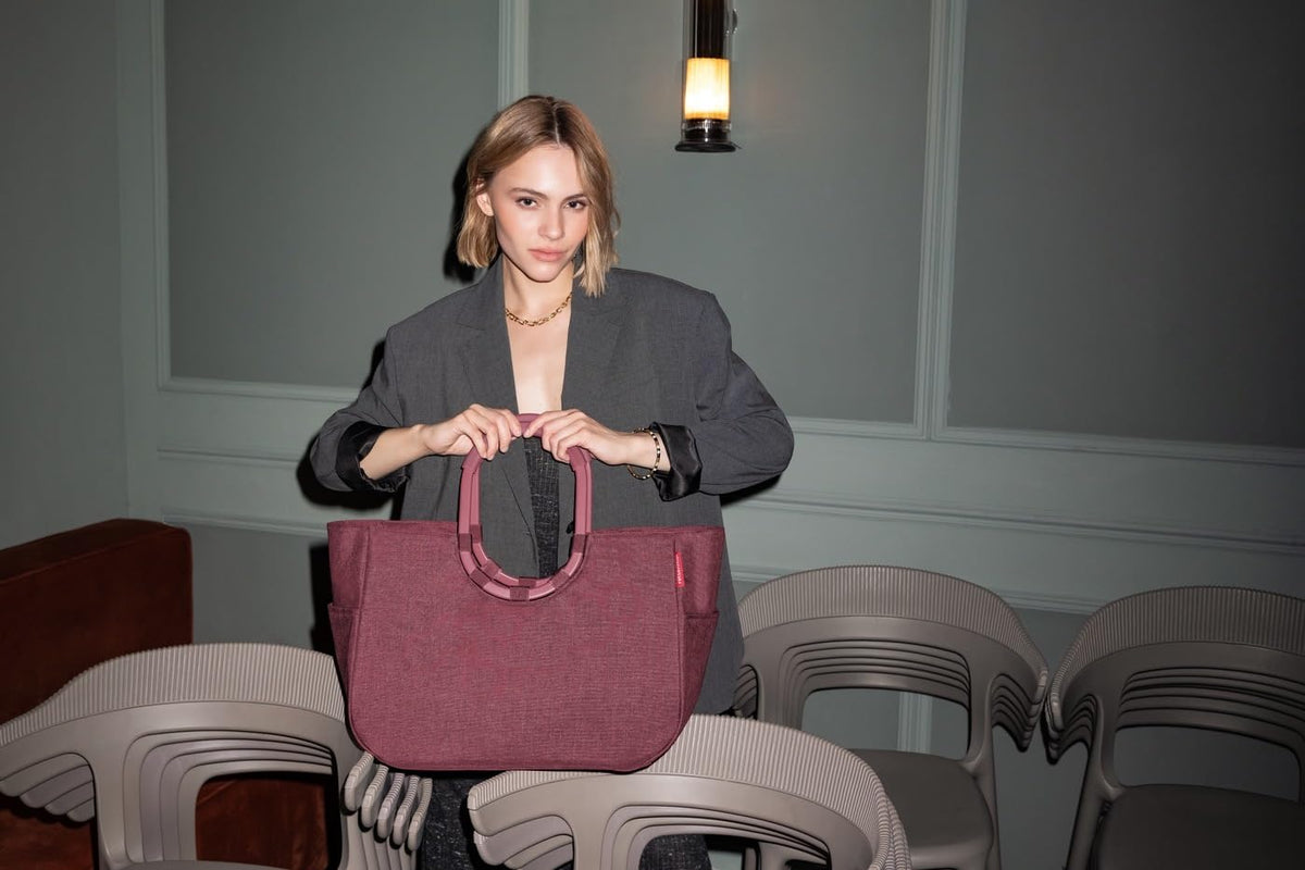reisenthel loopshopper L Twist Maroon - Stable Shopping Bag with Pockets from Recycled PET