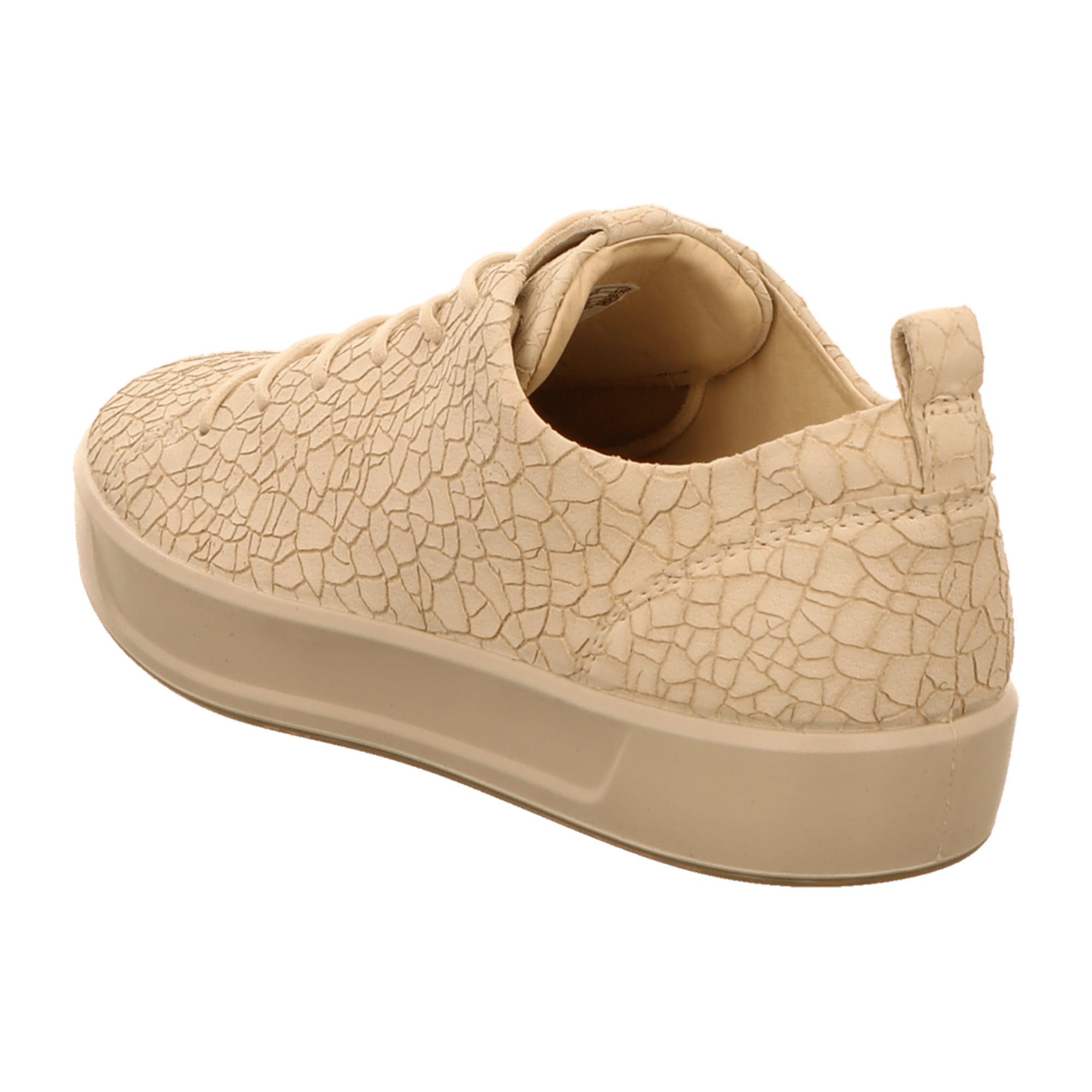 Ecco Soft 8 Ladies Beige Leather Sneakers for Women | Stylish & Comfortable