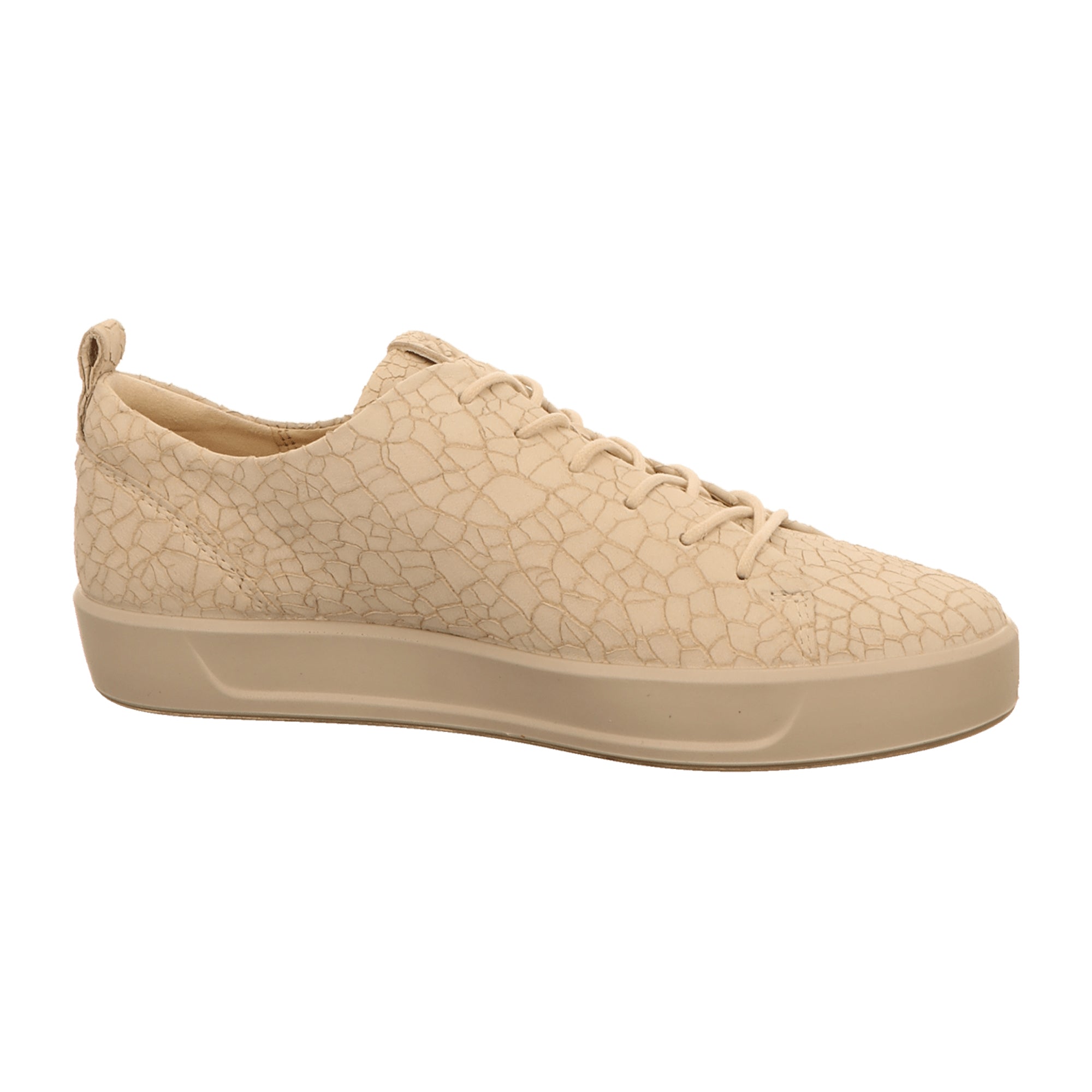 Ecco Soft 8 Ladies Beige Leather Sneakers for Women | Stylish & Comfortable