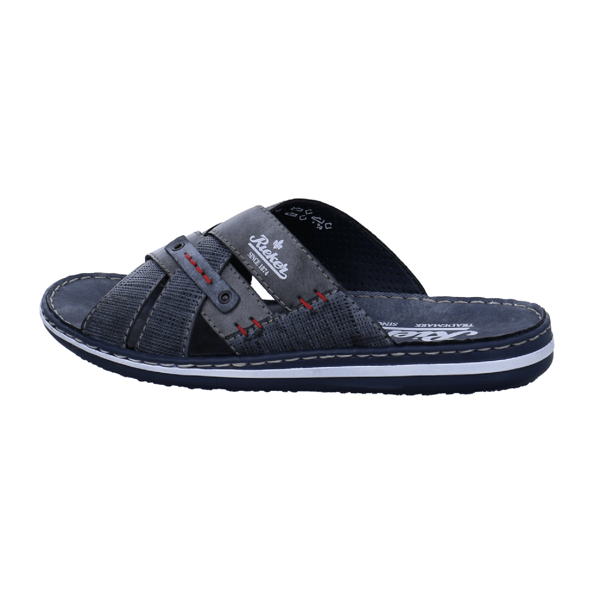 Rieker Black Pantolette Slip-On Sandals Comfortable Lightweight Shock Absorbing