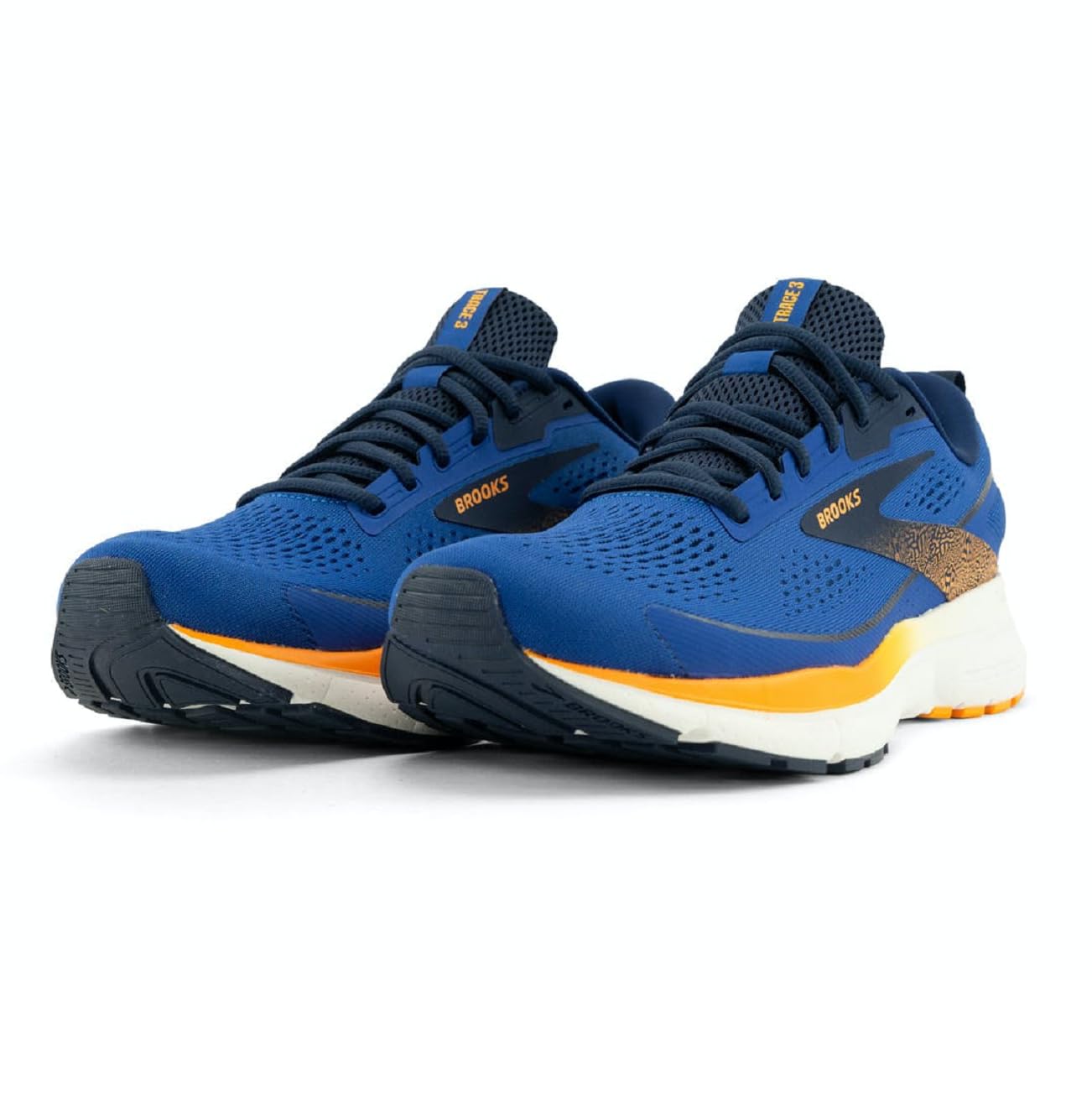 Brooks Trace 3 Men Road Running Shoes Leather Blue Peacoat Orange