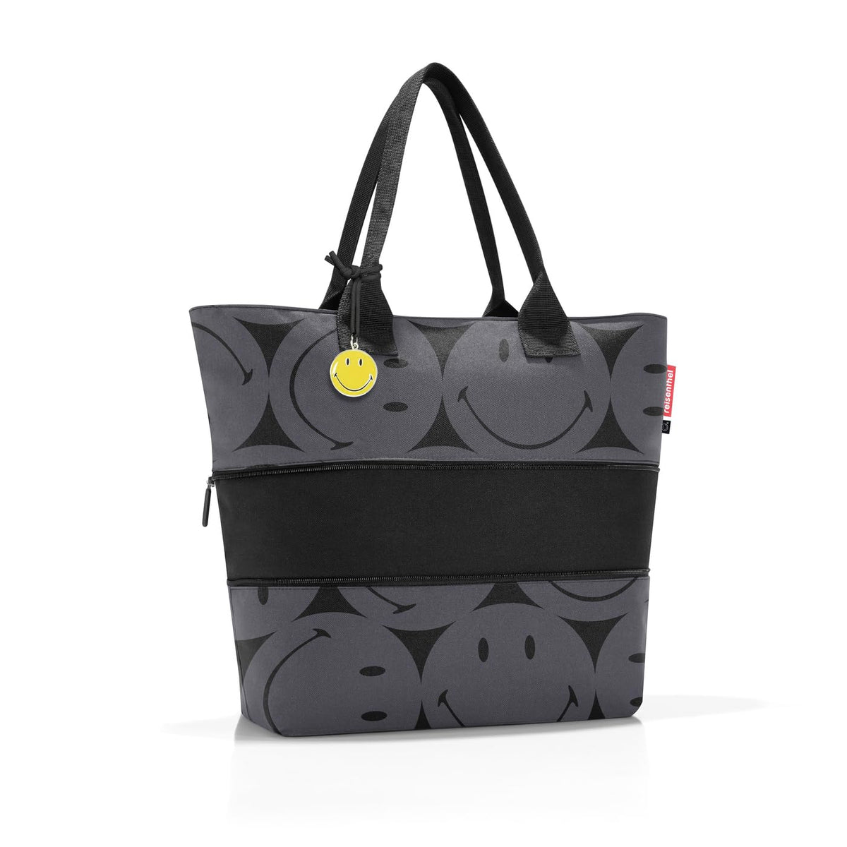 reisenthel Shopper E1 Smiley Grey - Large Tote Bag Expandable 12L to 18L