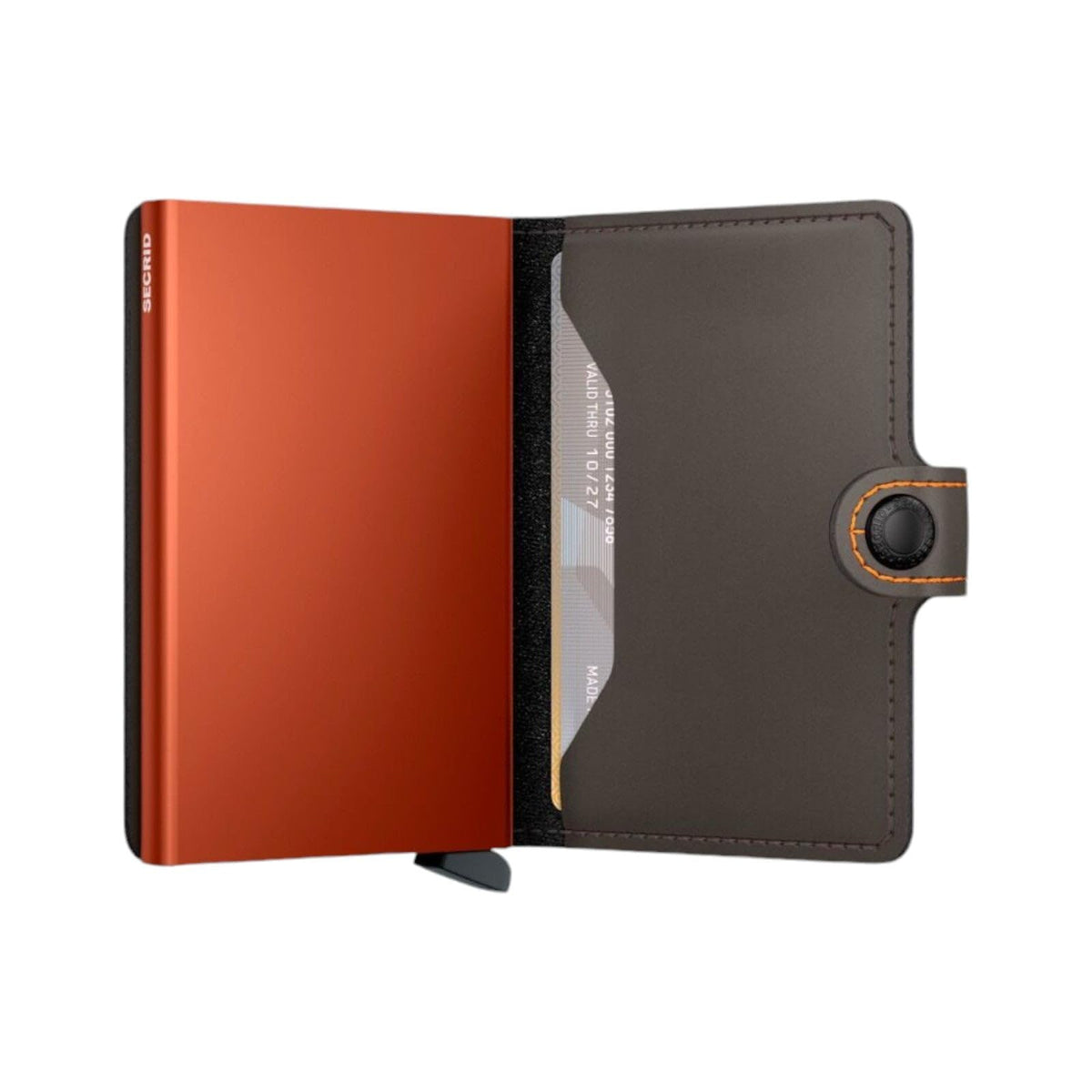 Secrid Mini Wallet Truffle Orange - Modern Leather Wallet with RFID Protection