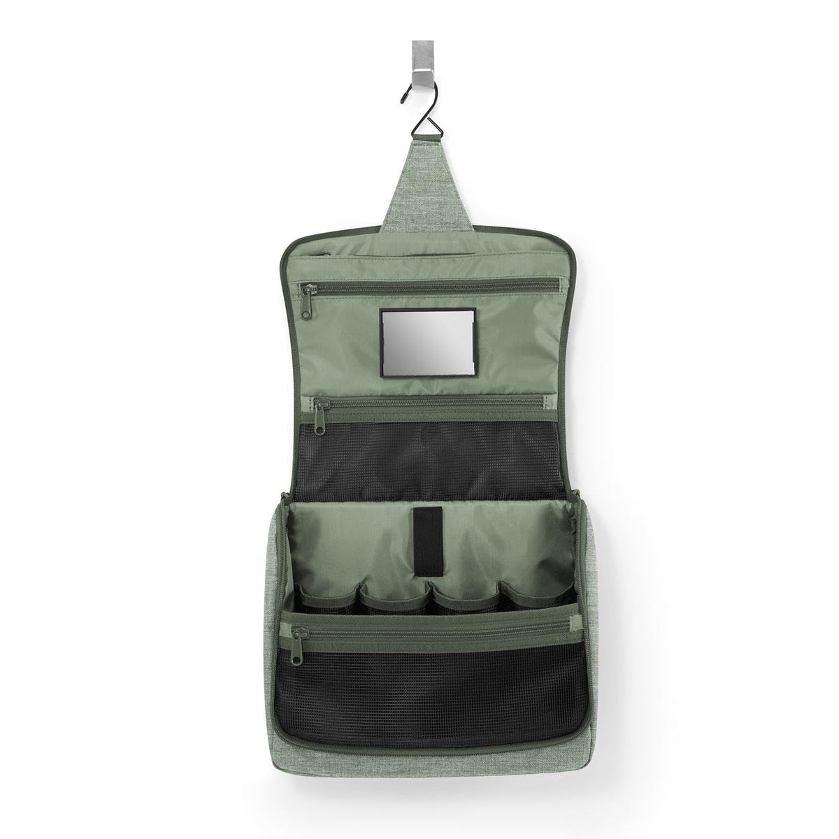 reisenthel Toiletbag XL Twist Sage - Hanging Toiletry Bag with Mirror