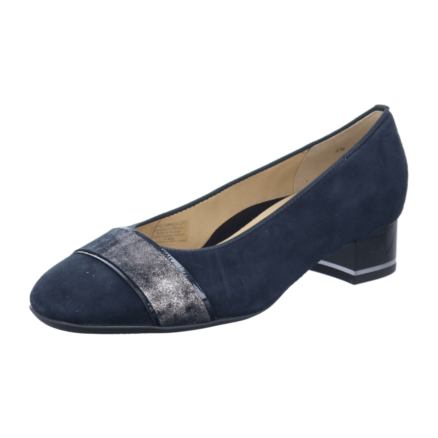 ARA GRAZ GRAZ-H Women's Pumps in Blue Suede with Square Toe and Slip-On Design - Bartel-Shop