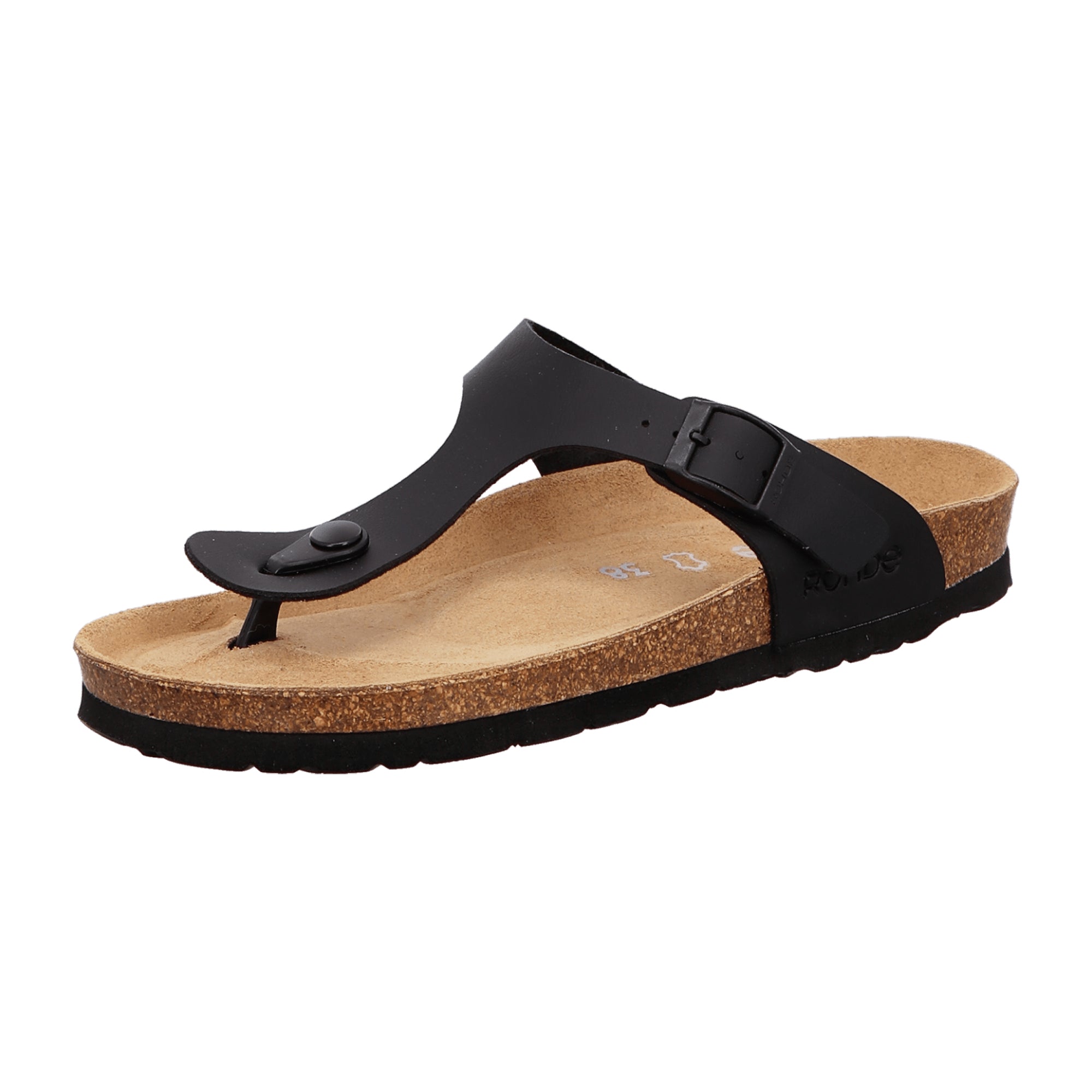 Rohde Alba Black Women's Sandals Open Toe Adjustable Strap Synthetic Material