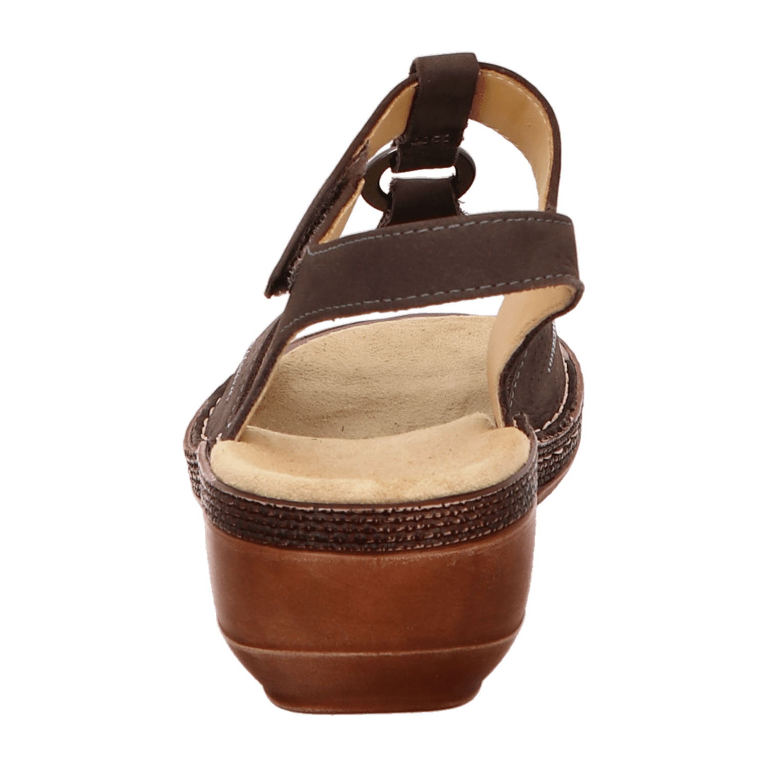 ARA KEY WEST Women's T-Bar Sandal Brown Suede with Hook and Loop Closure - Bartel-Shop