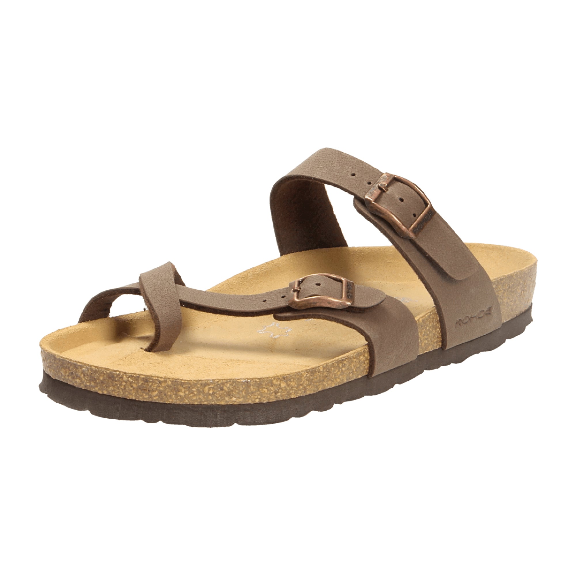 Rohde Alba Women's Brown Sandals Textil Synthetic Open Toe Adjustable Strap