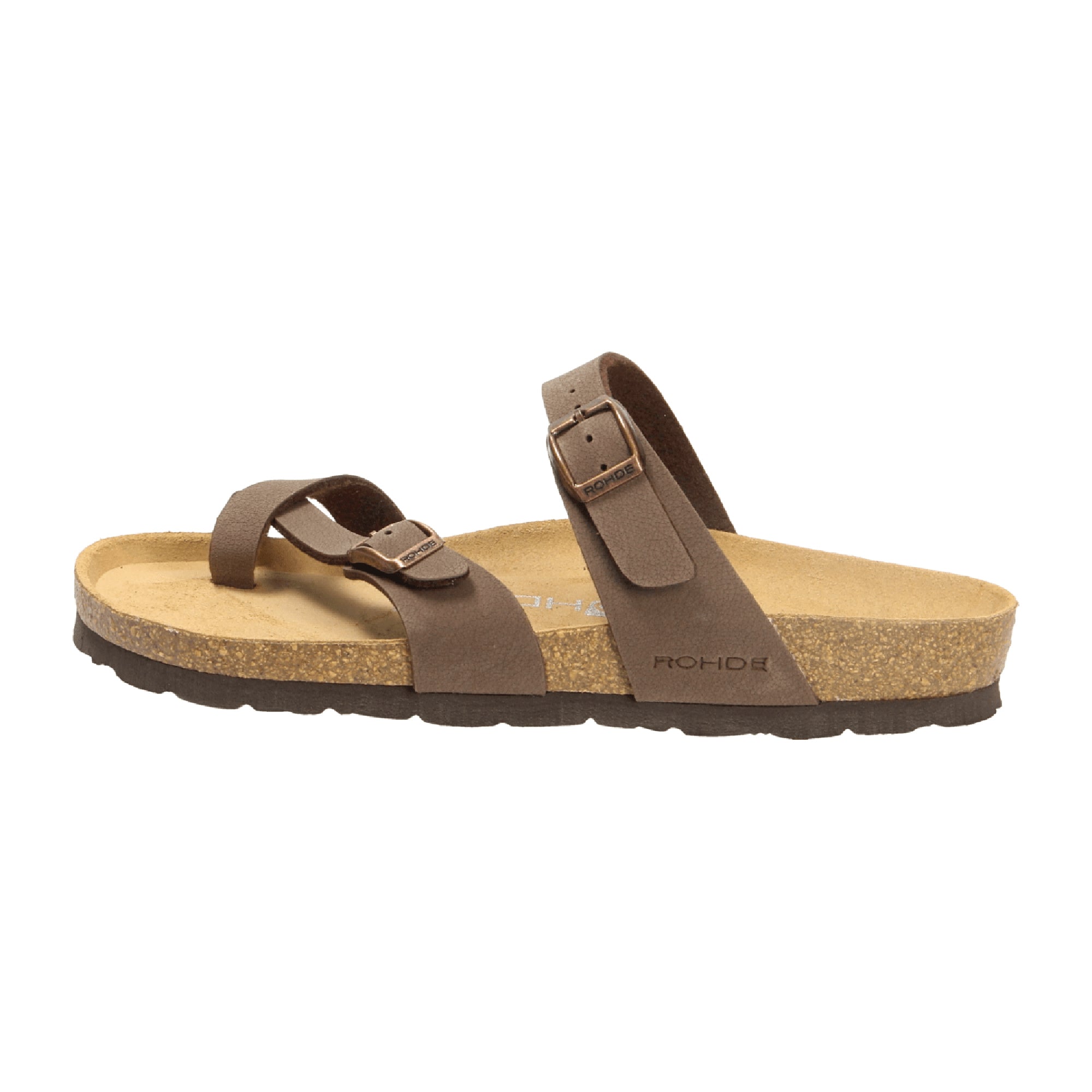 Rohde Alba Women's Brown Sandals Textil Synthetic Open Toe Adjustable Strap