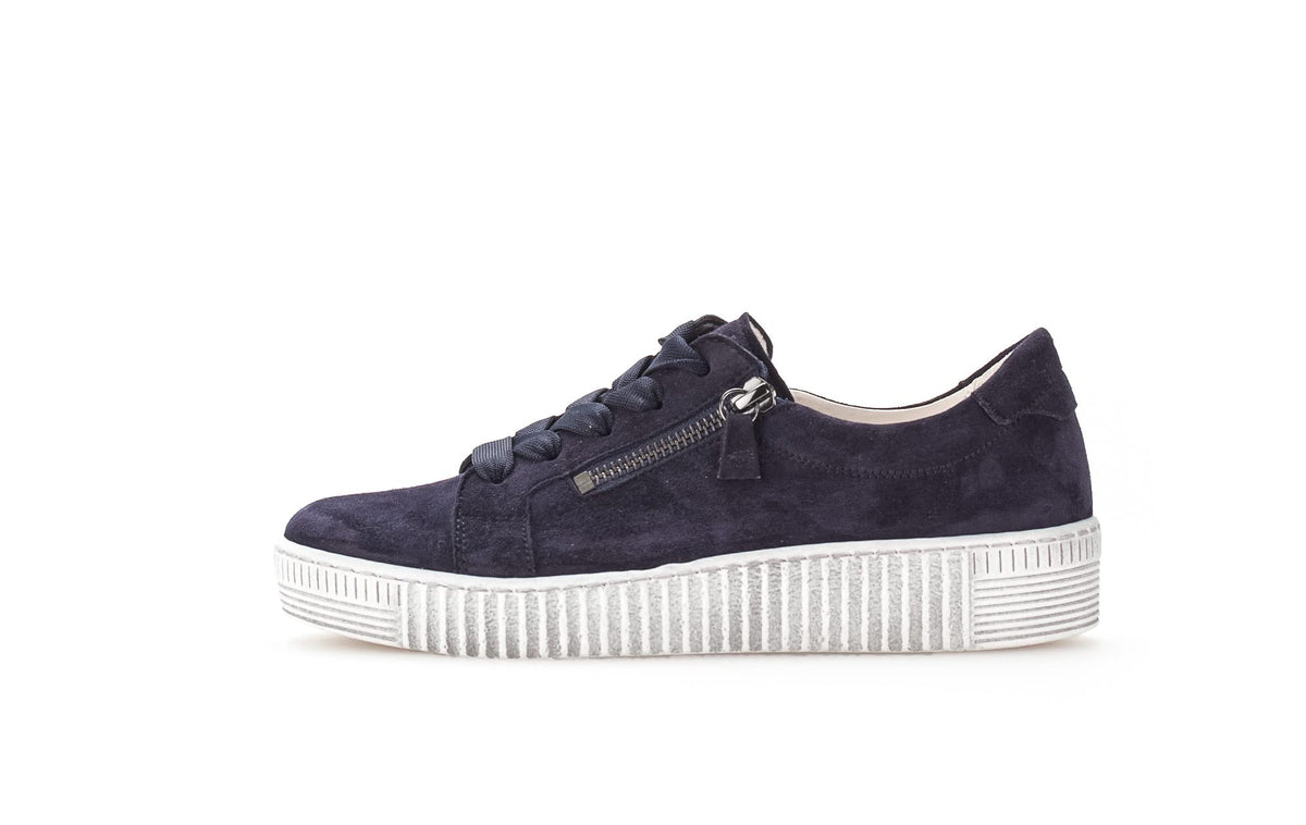 Gabor Women Sneaker Blue Suede US Removable Insole