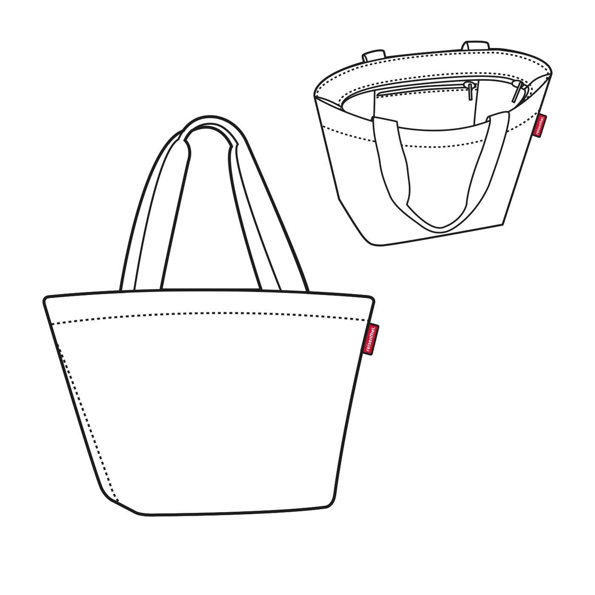 reisenthel Shopper M Sky Rose - Spacious Shopping Bag & Tote in Water-Repellent Polyester