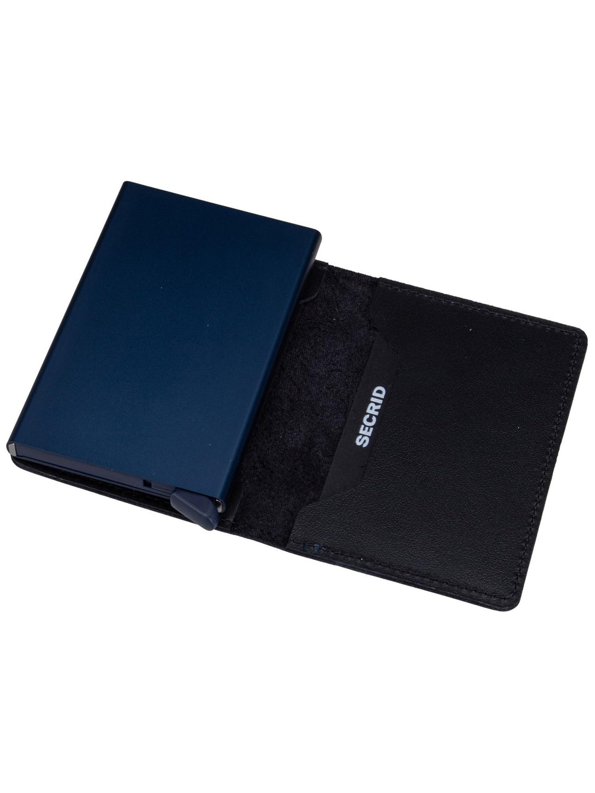 Secrid Slim Wallet Black-Navy Leather - RFID Protected Card Holder