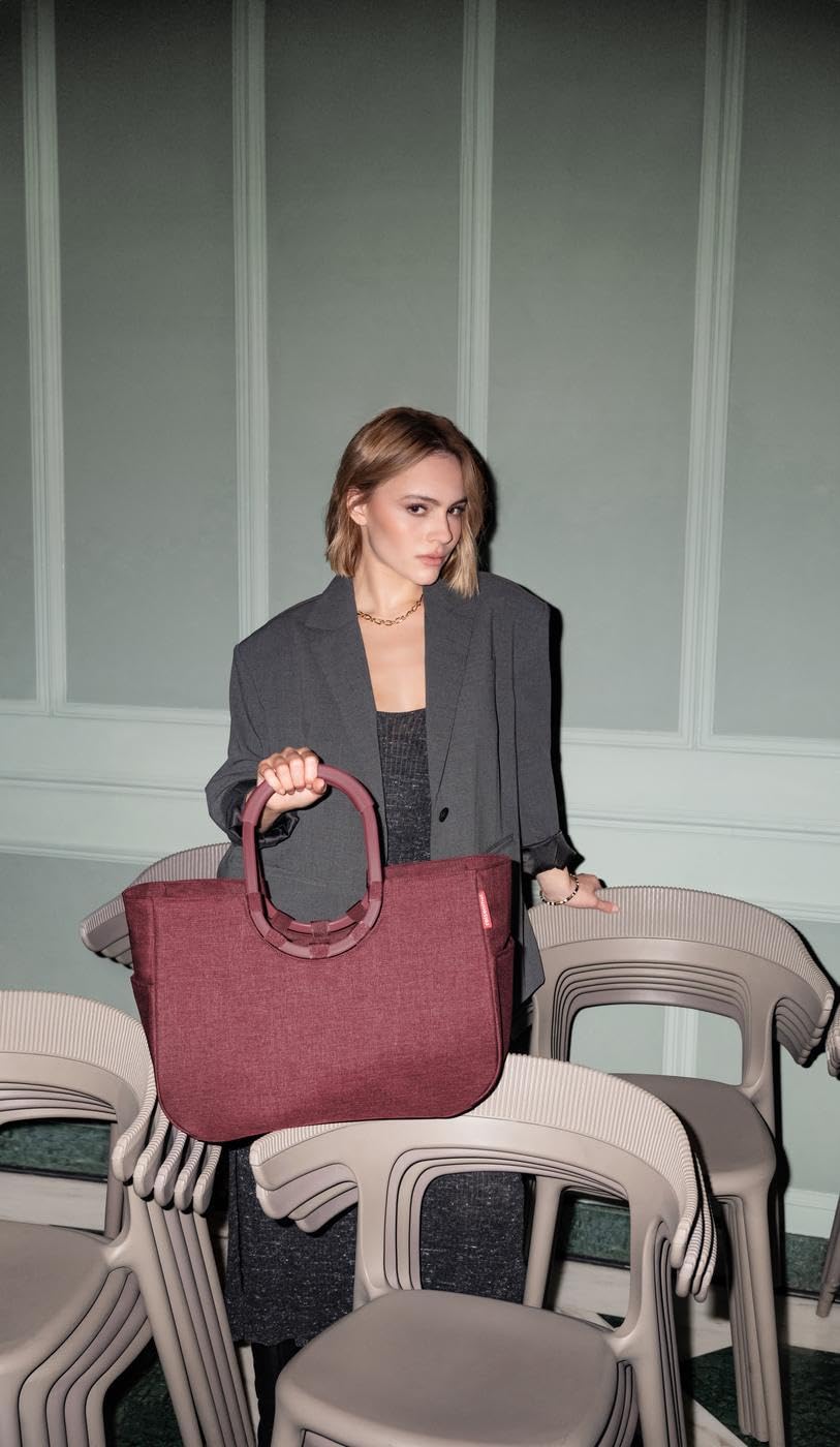 reisenthel loopshopper L Twist Maroon - Stable Shopping Bag with Pockets from Recycled PET