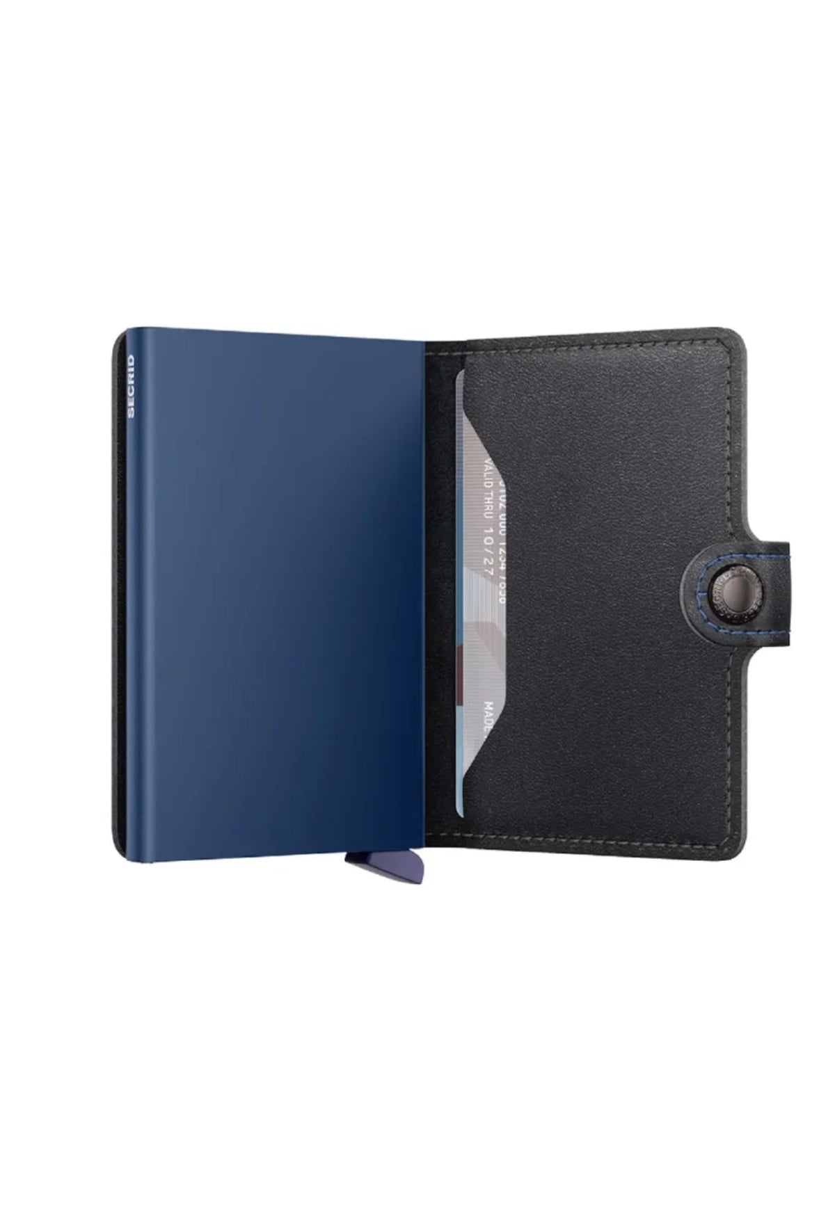 Secrid Miniwallet Black-Navy Leather Credit Card Holder with RFID Protection