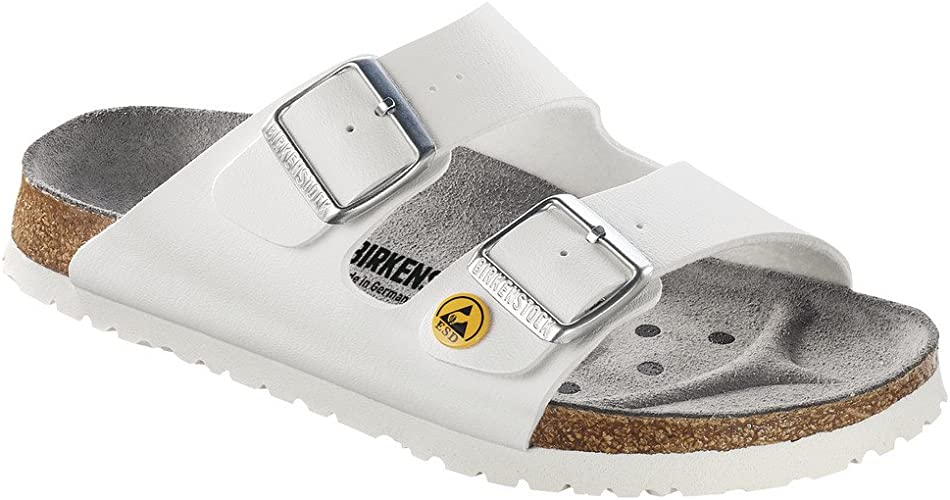 Birkenstock Arizona Mules Antistatik Regular White Birko-Flor - Bartel-Shop