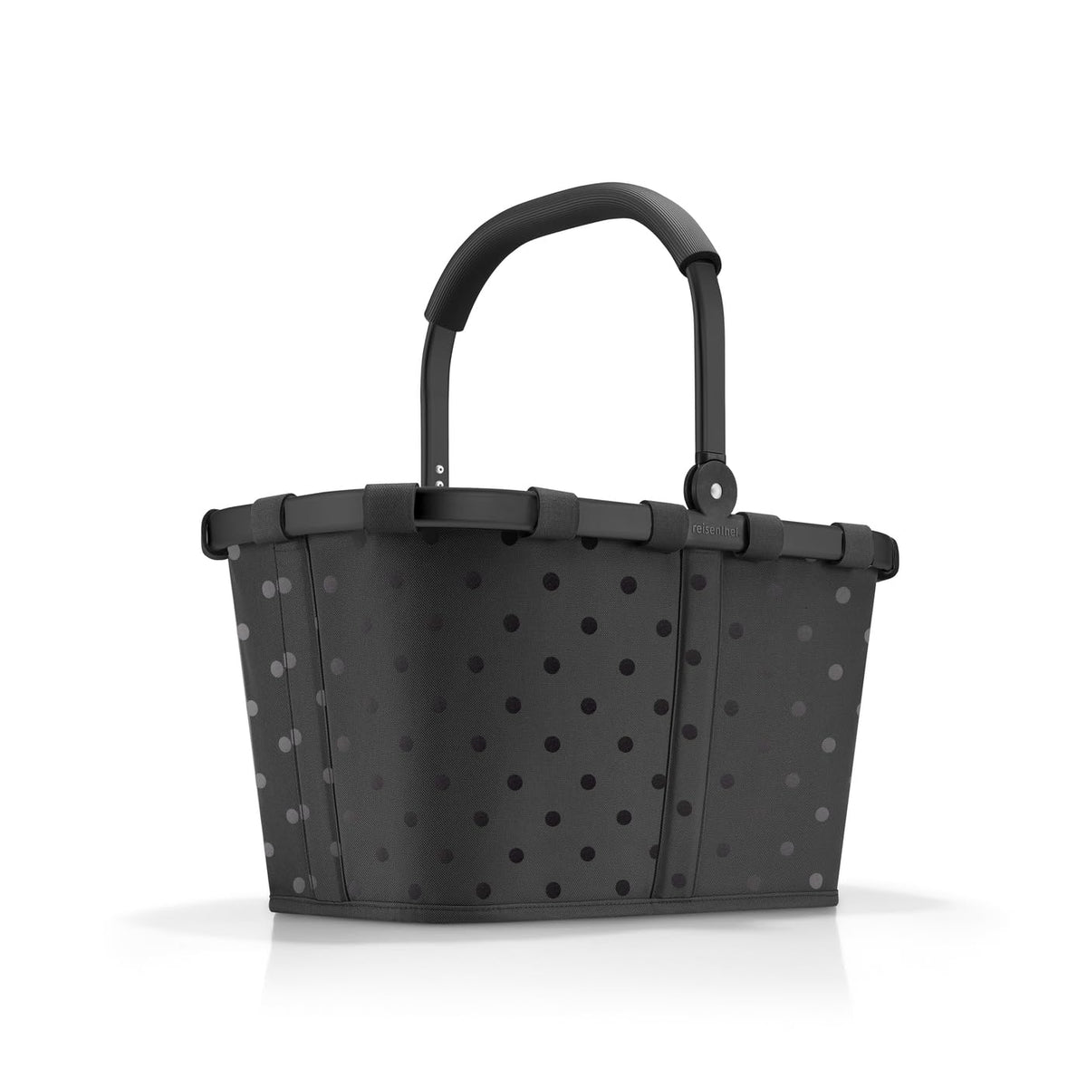 reisenthel carrybag Frame Glossy Dots Black - Stable Shopping Basket with Inner Pocket